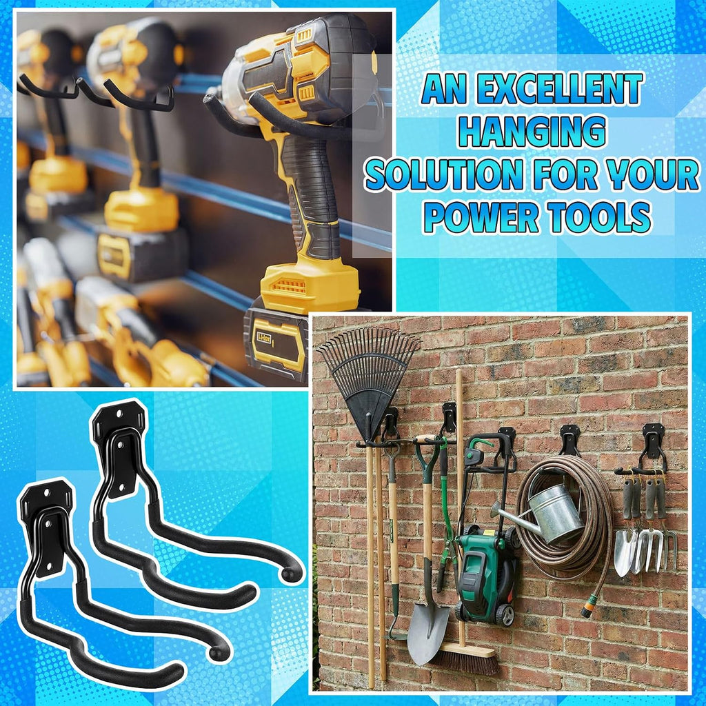 6 Pack Garden Power Tool Hooks String Trimmer Garage Wall Mount Holder Rack Heavy Duty Utility Hangers for String