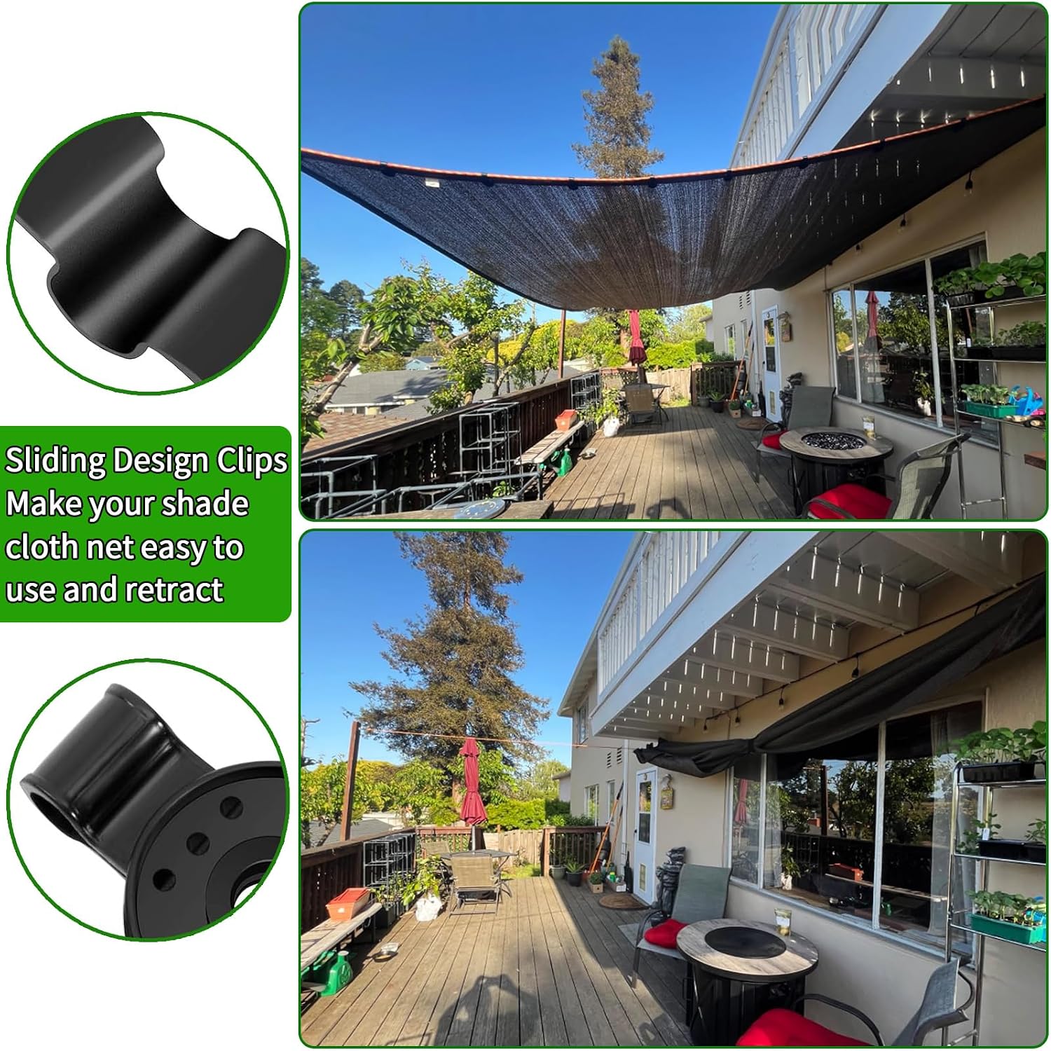 200Pcs Shade Cloth Clips, Black Plastic Heavy Duty Sun Shade Clips for Sun Shade Net, Gardening Shade Cloth, Anti Bird