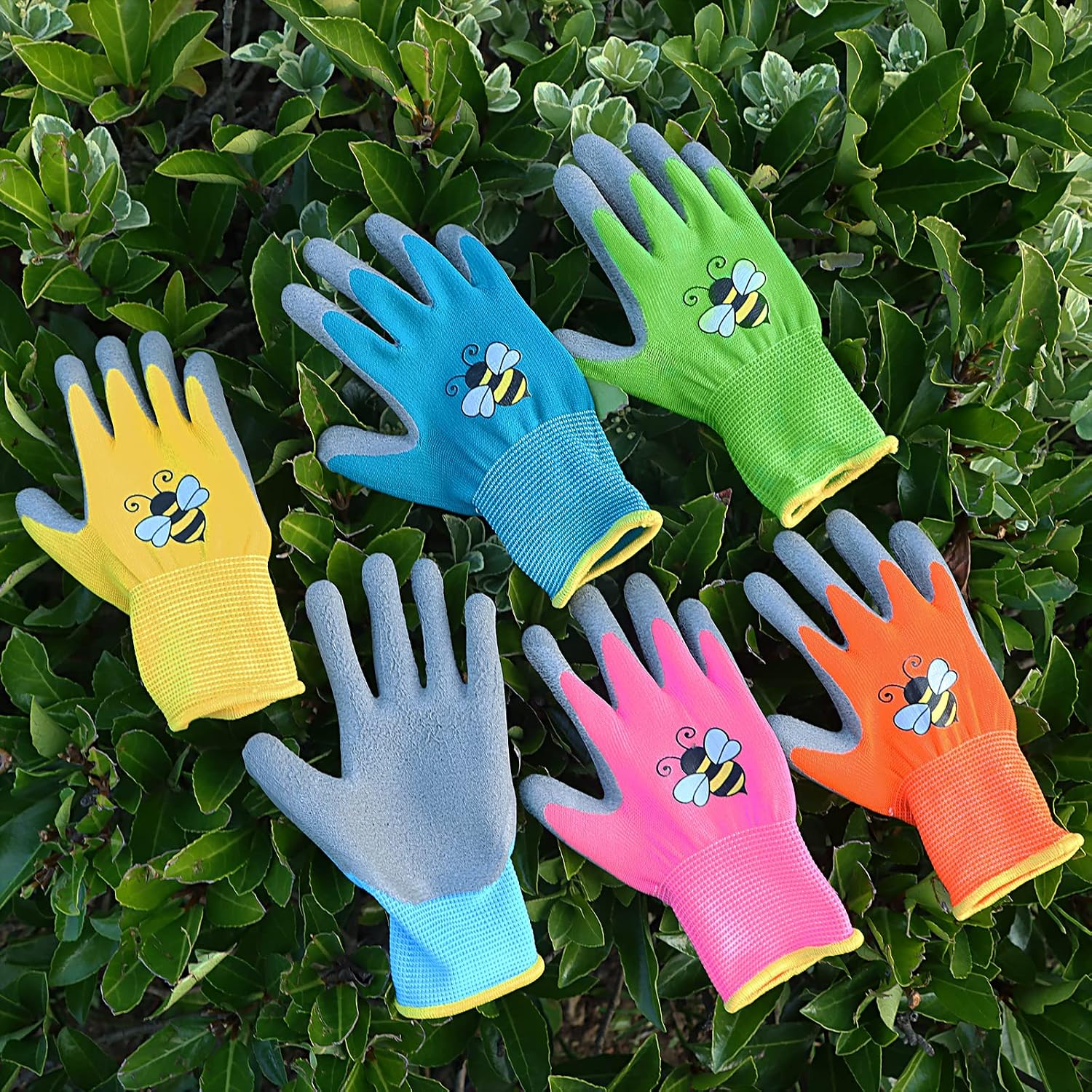 12 Pairs Kids Gardening Work Gloves (Large (Age 9-11)) | Children Yard Work Glove Rubber Coated Garden Gloves for Girls