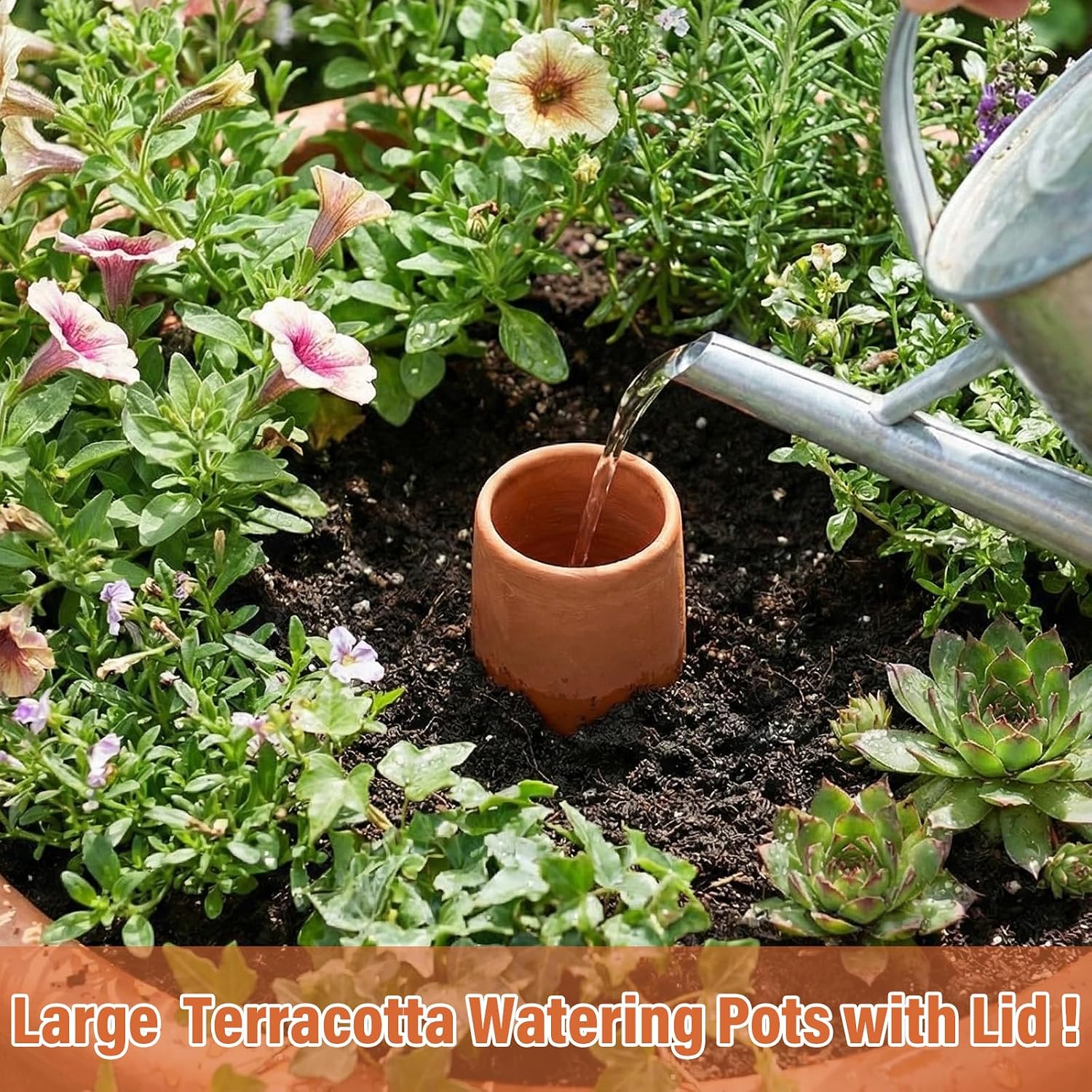 68 oz Large Olla Terracotta Self Watering Pot,Teardrop | Terracotta Olla, Garden Irrigation Insert, for Raised Beds