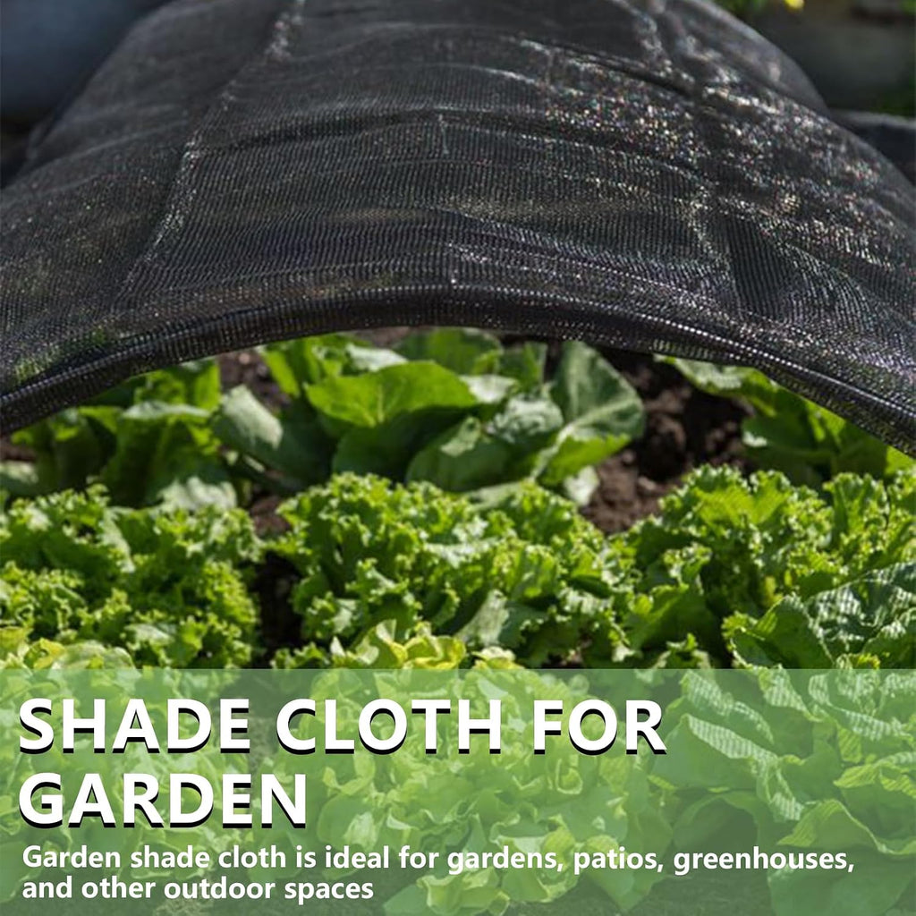 40% Shade Cloth for Garden,10x20 FT Sun Shade Protection | UV Resistant Breathable Black Shade Cover for