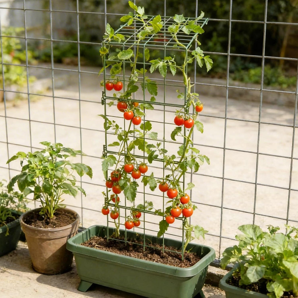 2 Pack Heavy Duty Adjustable A-Frame Trellis for Climbing Plants,48"x16", Rust-Proof Metal Garden Trellis with Dense