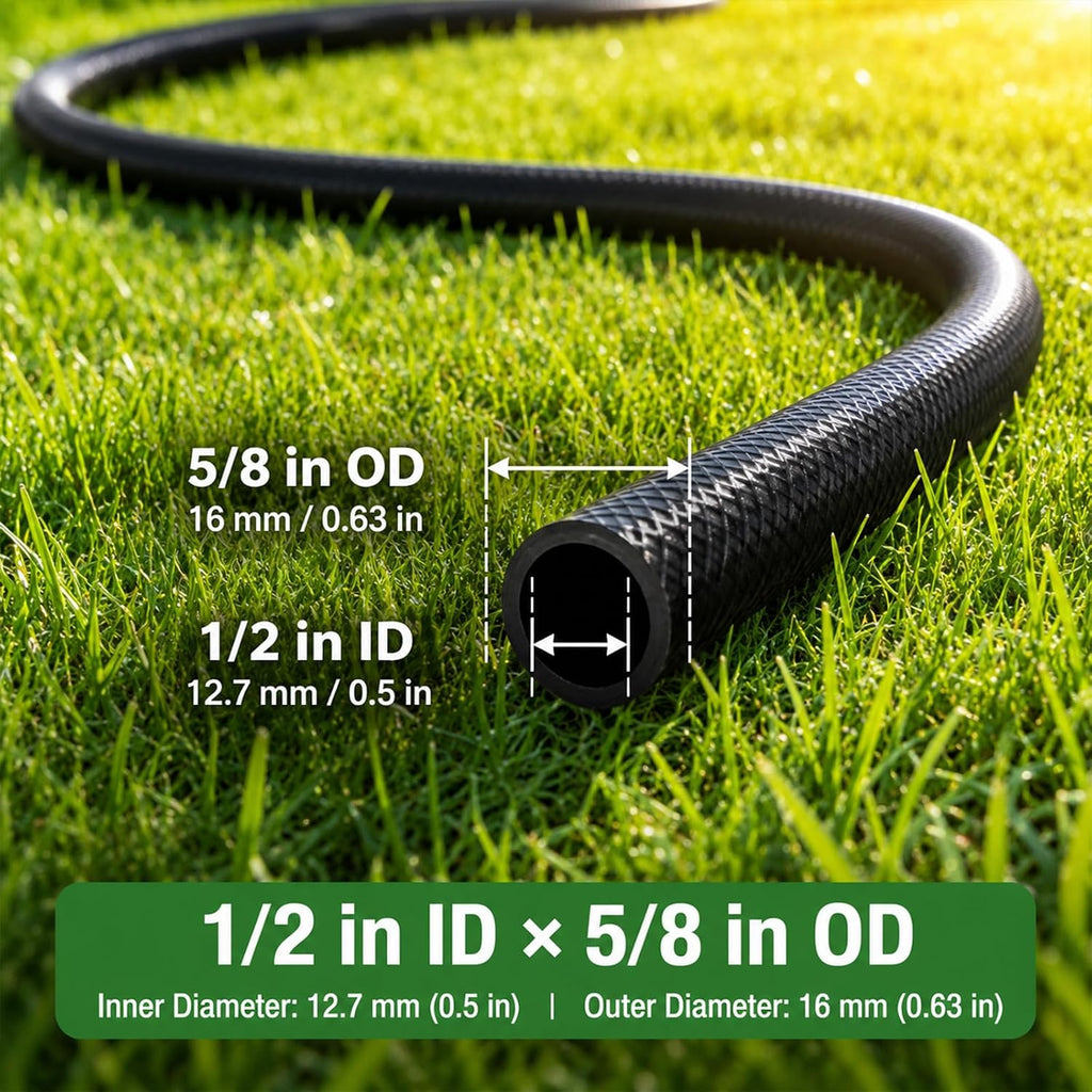 50 FT 1/2 Inch Drip Irrigation Tubing Kit:Premium Garden and Landscape Watering System-Drip Irrigation Hose with 2