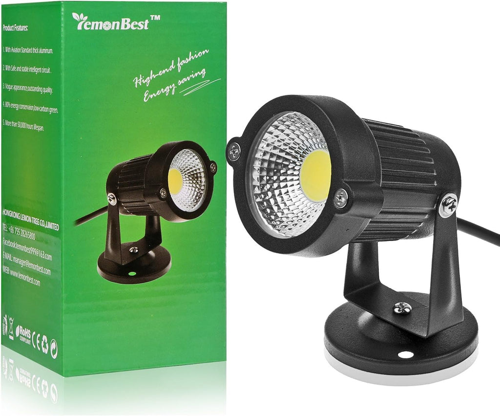Low Voltage Landscape Light 5W 12V LED Landscape Lighting Warm White 2 Pack | Waterproof Spotlight Outdoor with Spiked