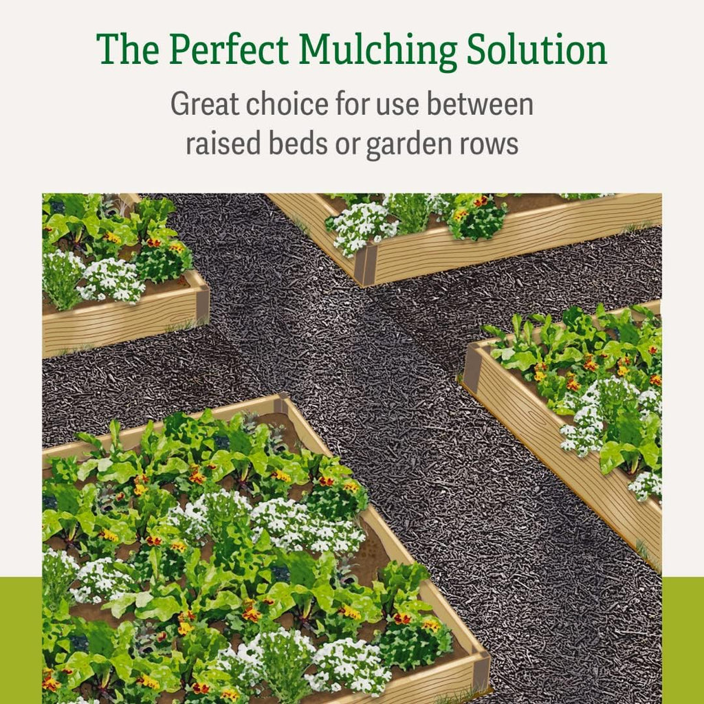 Gardener's Supply Company 100% Recycled Rubber Walkway- 8' x 2' (2 Pack) | Natural Looking Permanent Mulch Solution