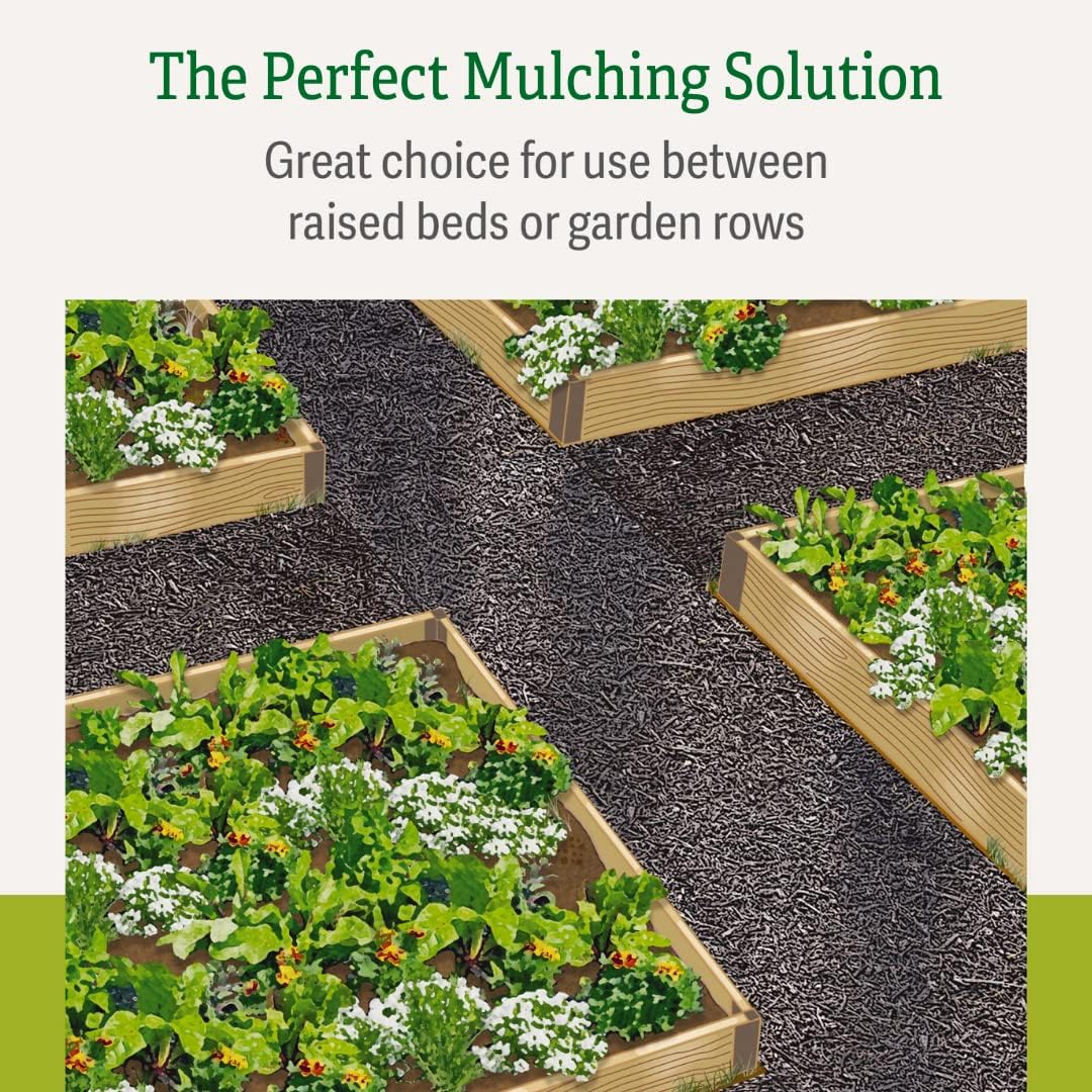 Gardener's Supply Company 100% Recycled Rubber Walkway- 8' x 2' (2 Pack) | Natural Looking Permanent Mulch Solution