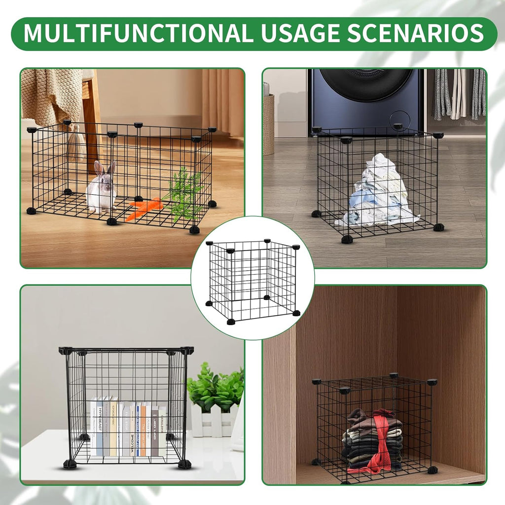 DYAUS 4 Packs Plant Protectors from Animals, Plant Cages for Outdoor Plants, 20Pcs 12"x12" Metal Plant Covers from