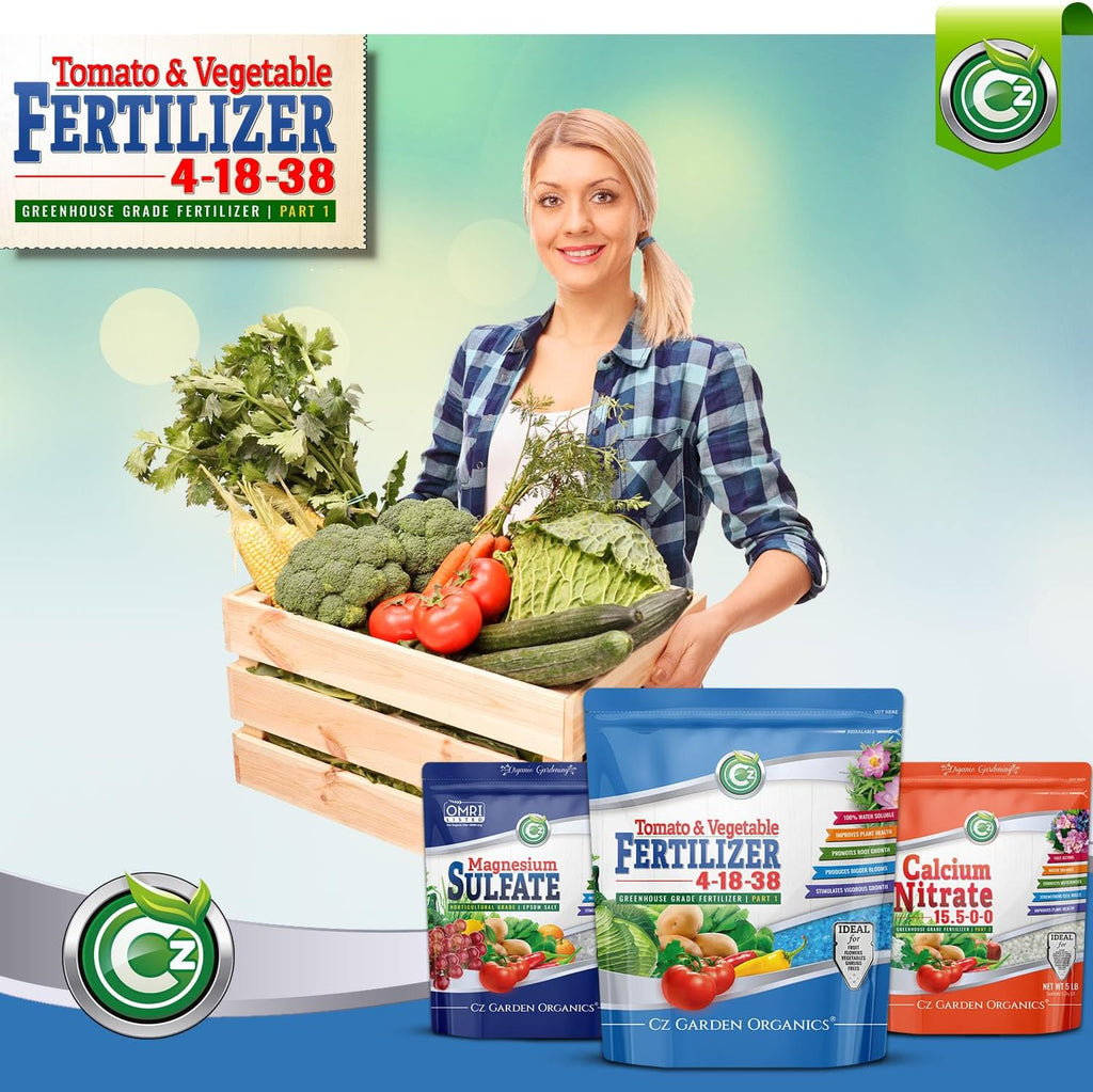 4-18-38 Fertilizer Made in USA – 100% Water Soluble Plant Food for Hydroponics and Soil Gardens - Tomatoes, Peppers &