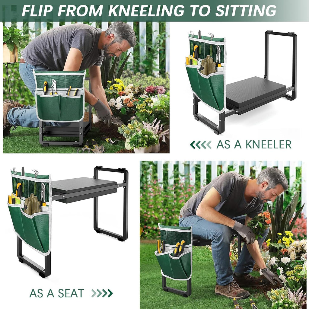 Garden Kneeler and Seat, 10.2" Wider Heavy Duty Thick for Kneeling and Seat | Multifunctional Kneeler Bench, Gardening