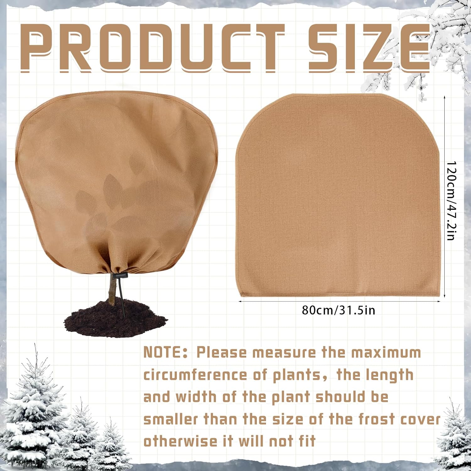 12 Pcs Winter Plant Covers Freeze Protection Reusable Plant Protector Bag with Drawstring Warm Shrubs Cover Frost
