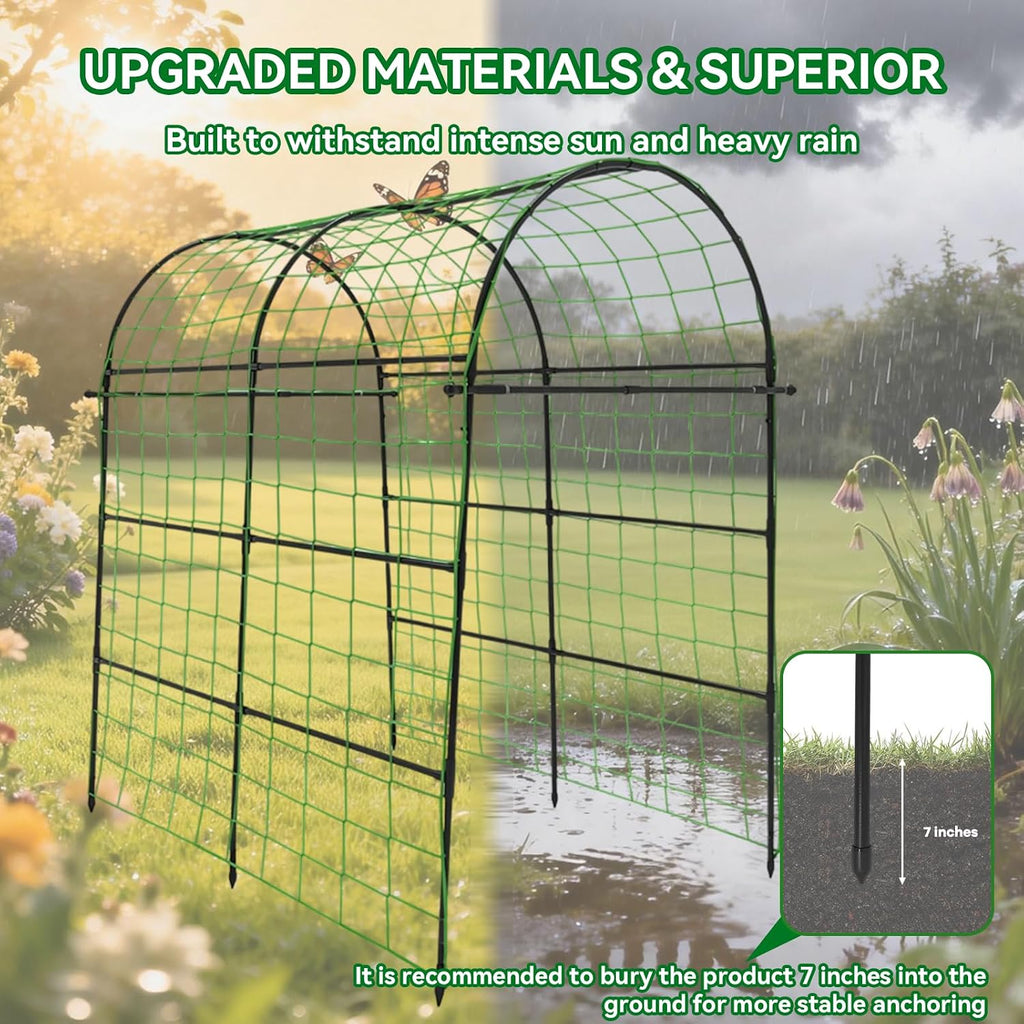 Garden Arch Trellis for Climbing Plants Outdoor - 83" H*71" W*43" L Large Rustproof Garden Trellis, Heavy Duty Grape