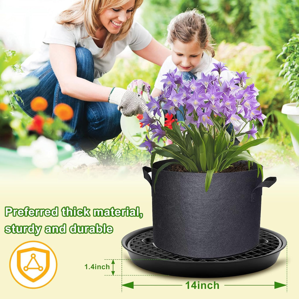 Self Watering Fabric Pot Base 14 inch, Auto Pots Fit for 5 Gallon Grow Bags | Auto Watering Plant Saucer for Fabric