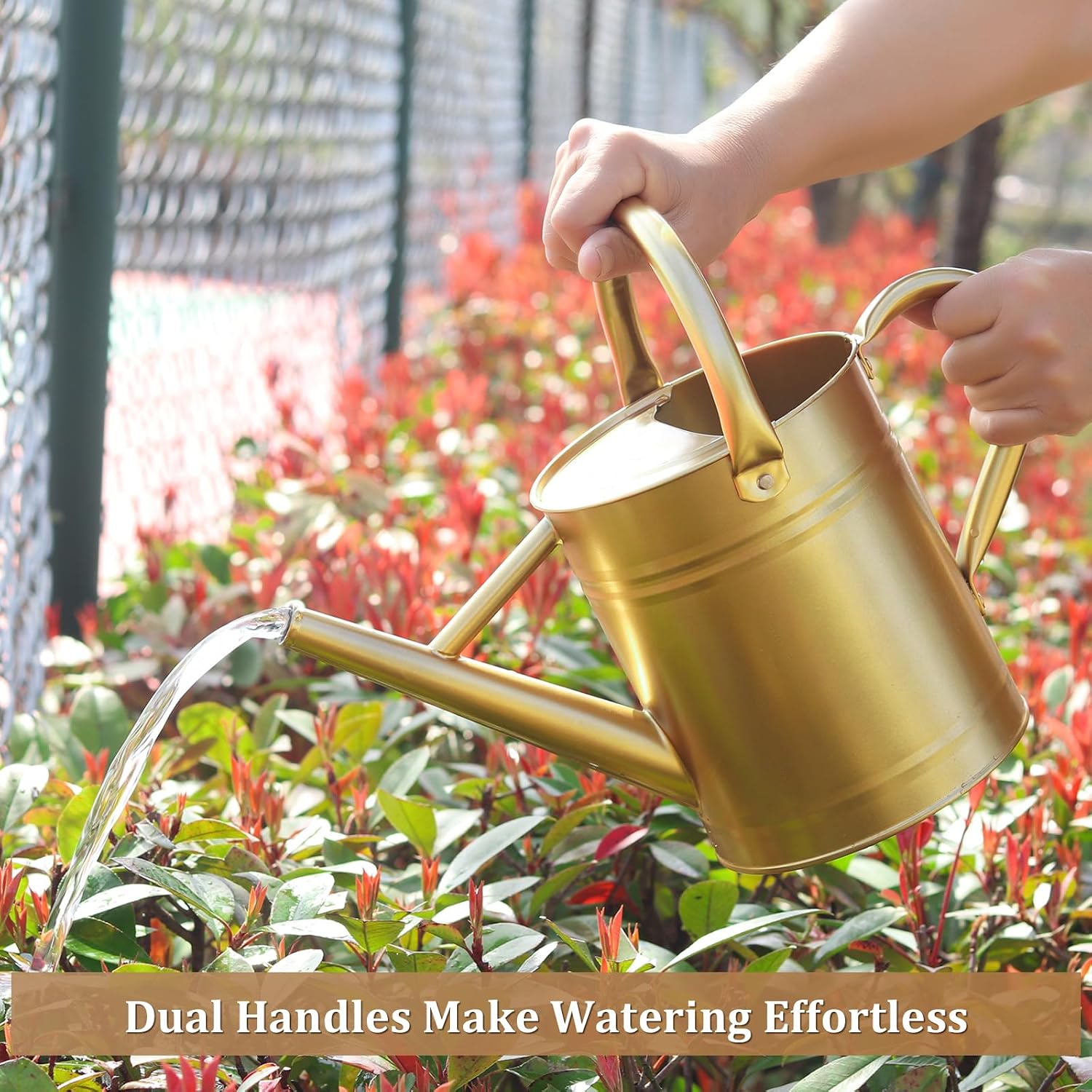 1 Gallon Metal Watering Can for Outdoor&Indoor Plants | Removable Sprinkler Head,Made of Premium Galvanized