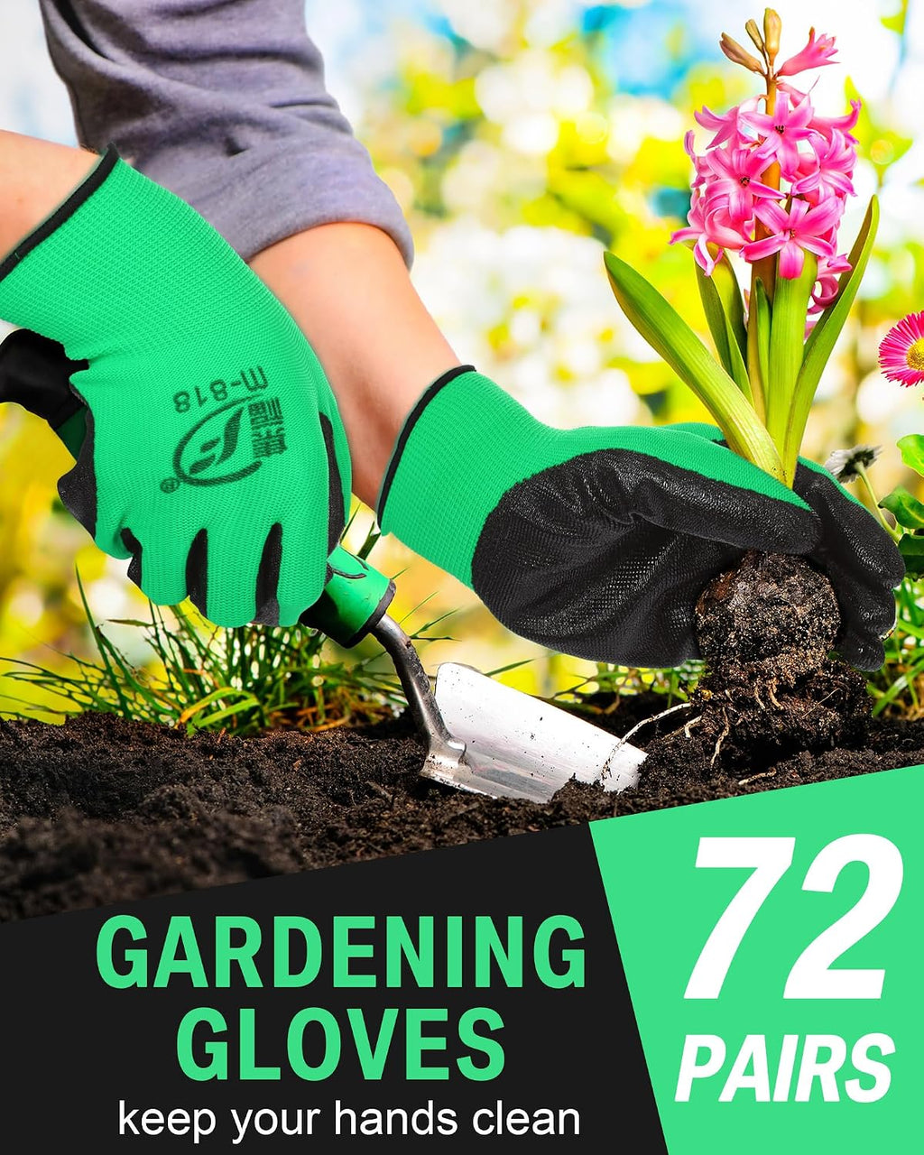Potchen 72 Pairs Work Gloves Bulk Pack for Men and Women