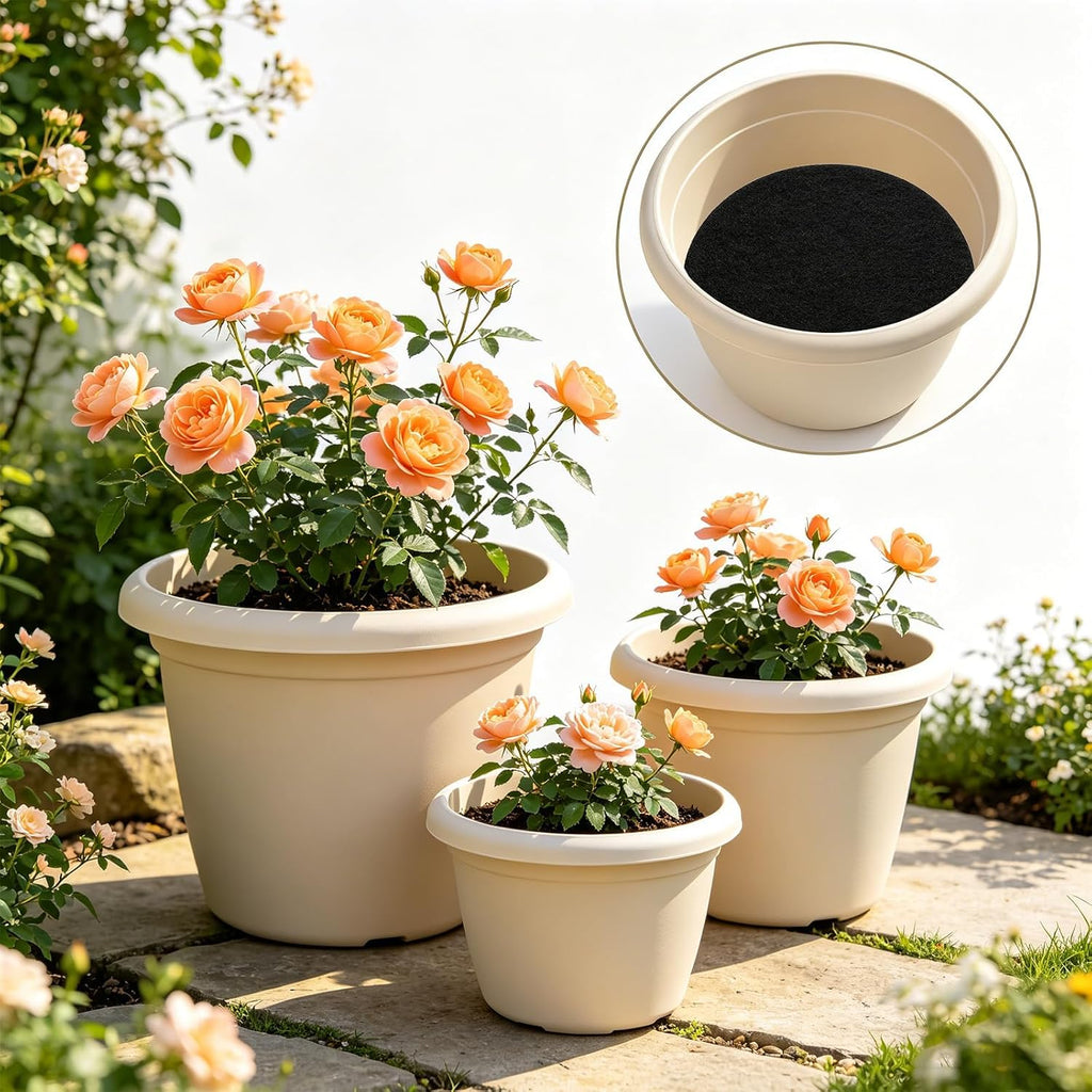 8PCS Round Planter Inserts, 13" Planter Pot Filler Insert for Large Tall Pots with Drainage Holes, Reusable Liner Use