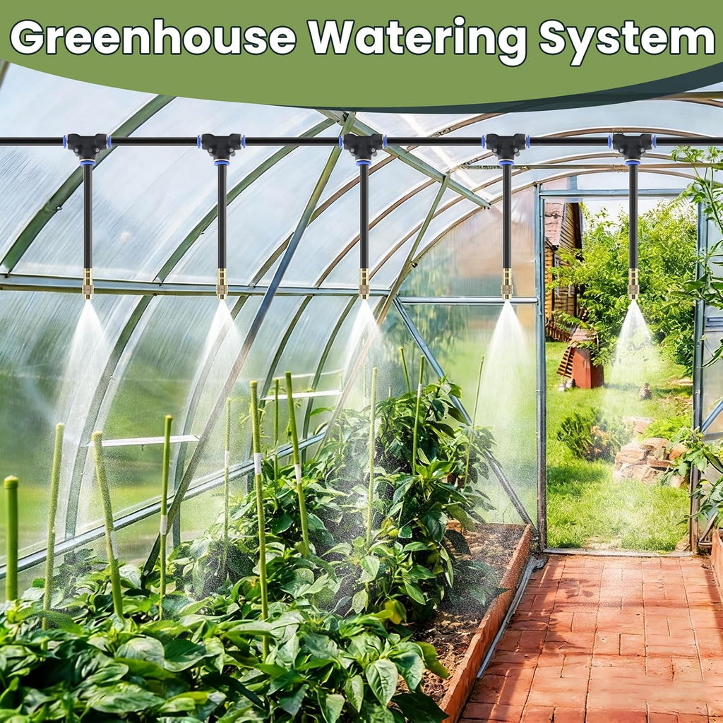 Automatic Drip Irrigation Kits - Garden Watering System with 360° Bendable Spray Adjustable Copper Atomizing Nozzles