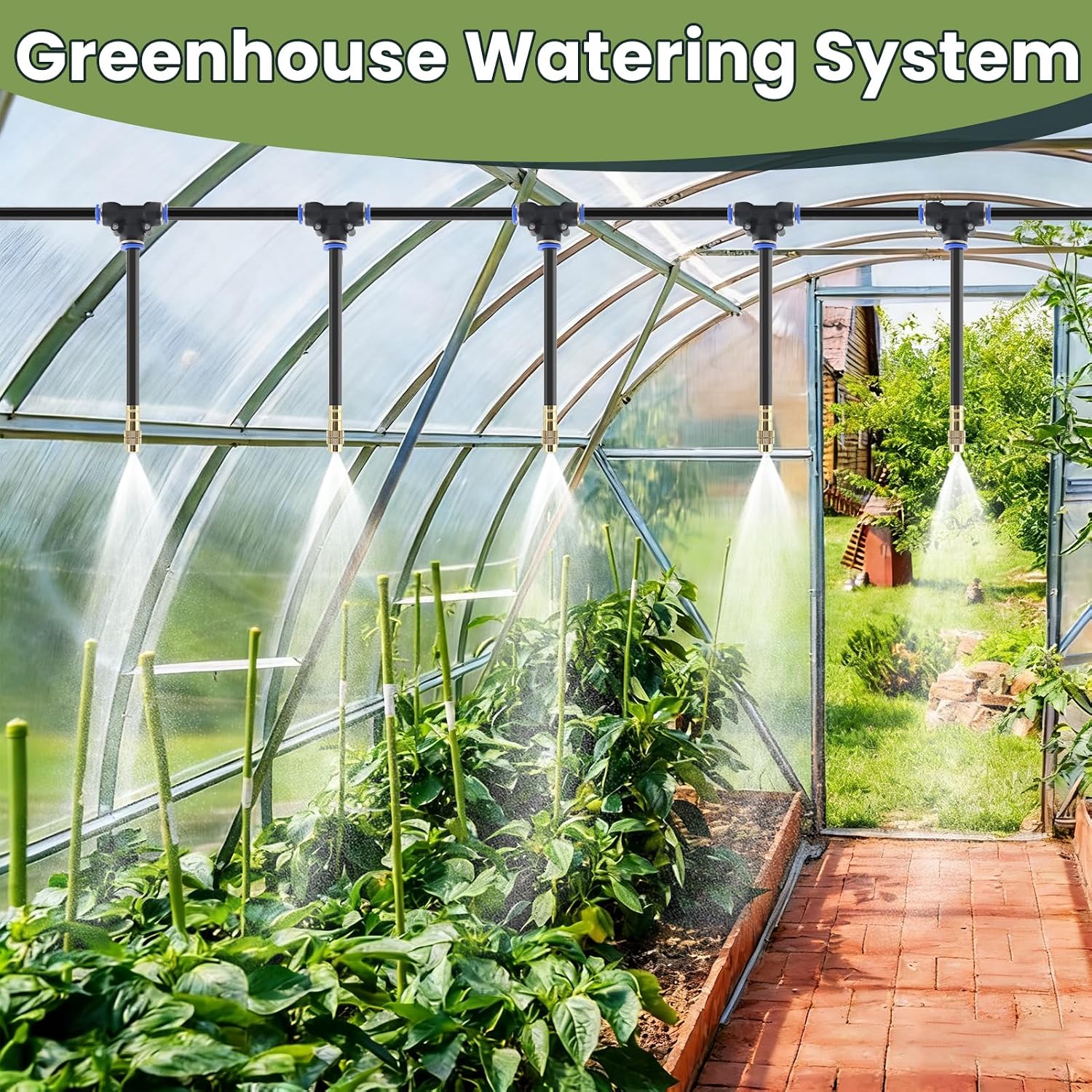 Automatic Drip Irrigation Kits - Garden Watering System with 360° Bendable Spray Adjustable Copper Atomizing Nozzles