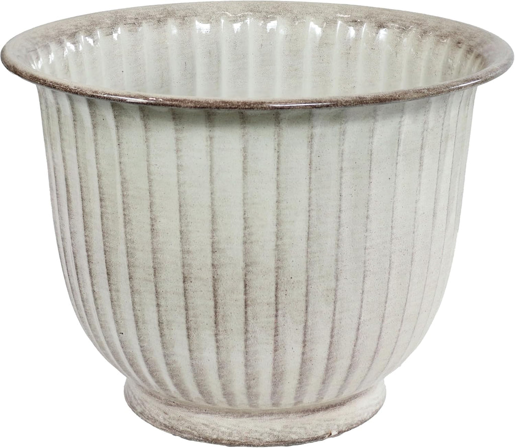 Sunnydaze Carlotta 14.75 in Outdoor Plant Pot Set - Matte Brown - Set of 4 | 4.2-Gallon Capacity - Rust-Resistant Metal