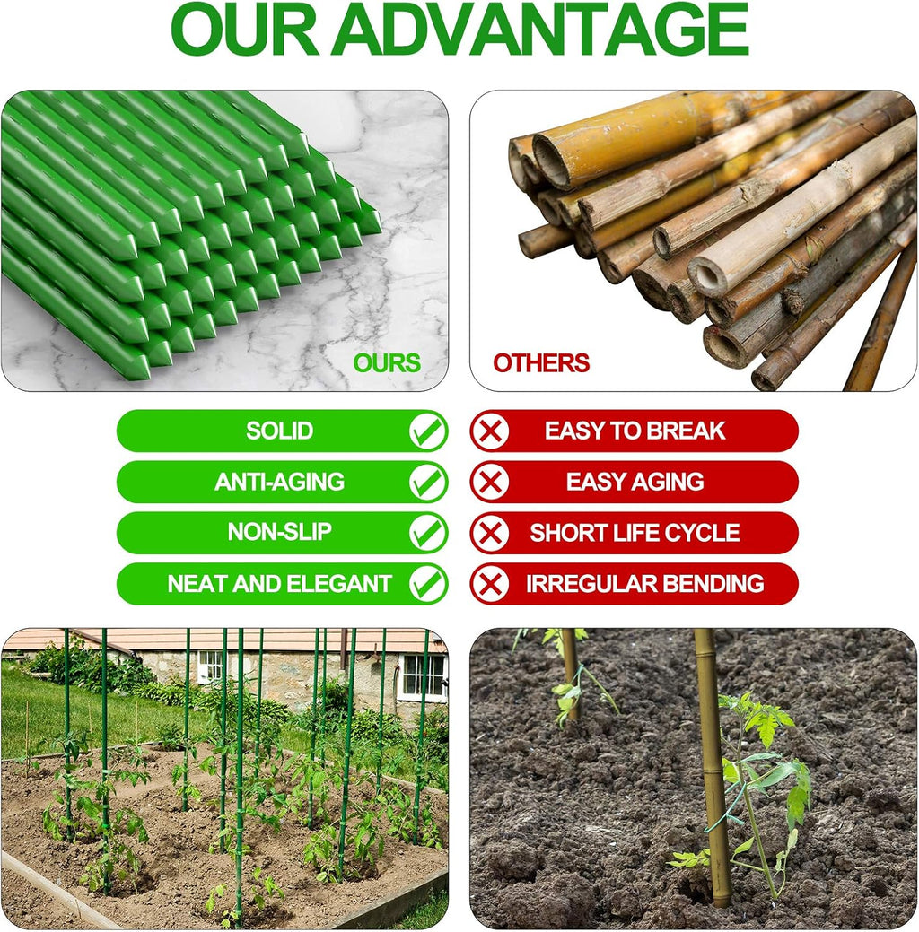 WAENLIR Garden Stakes 30 inch 2.5ft Sturdy Tomato Stakes, Plant Stakes for Outdoor Plants, Plant Support Sticks for