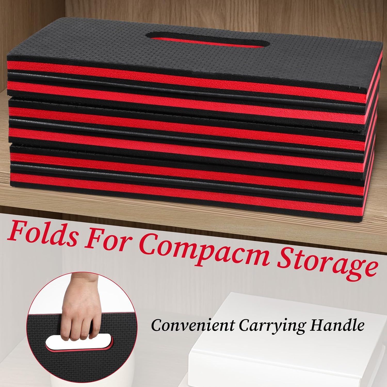 Foldable EVA Mat, 2.5cm Thick Foam Cushion Kneeling Pad Knee Mat | with Carrying Handle, High Density, Water Resistant