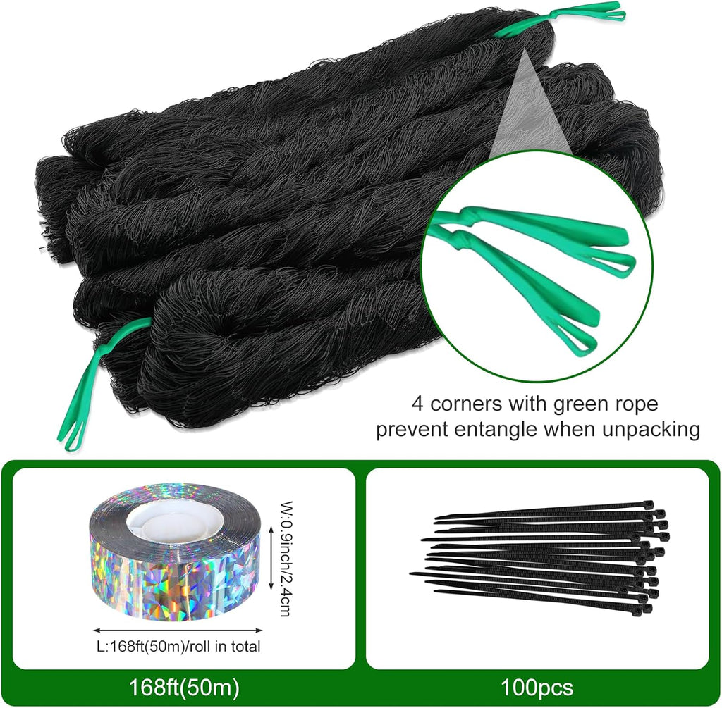 Bird Netting for Chicken Coop 25 X 50 Ft 1" Square Mesh Heavy Duty Chicken Run Netting Roof Cover Against Hawks