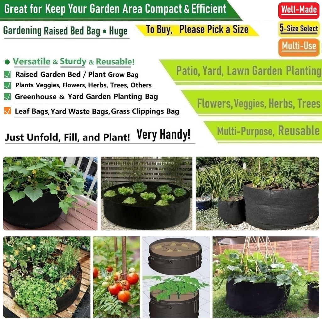 200 Gallon Big Raised Garden Bed Bag (50x24 inch) Large Plant Grow Bag for Tomato,Potato Planter,Herbs Veggies