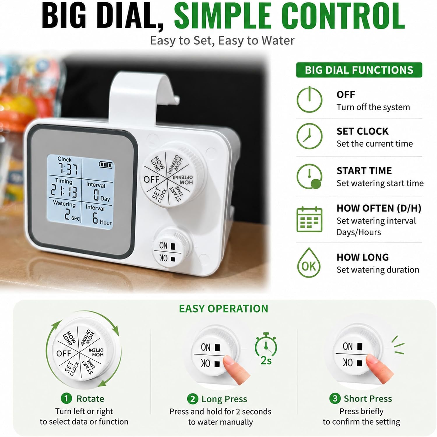 Vacation Plant Watering Devices & Indoor Irrigation Kit, Automatic Drip System with Adjustable Drippers for Indoor