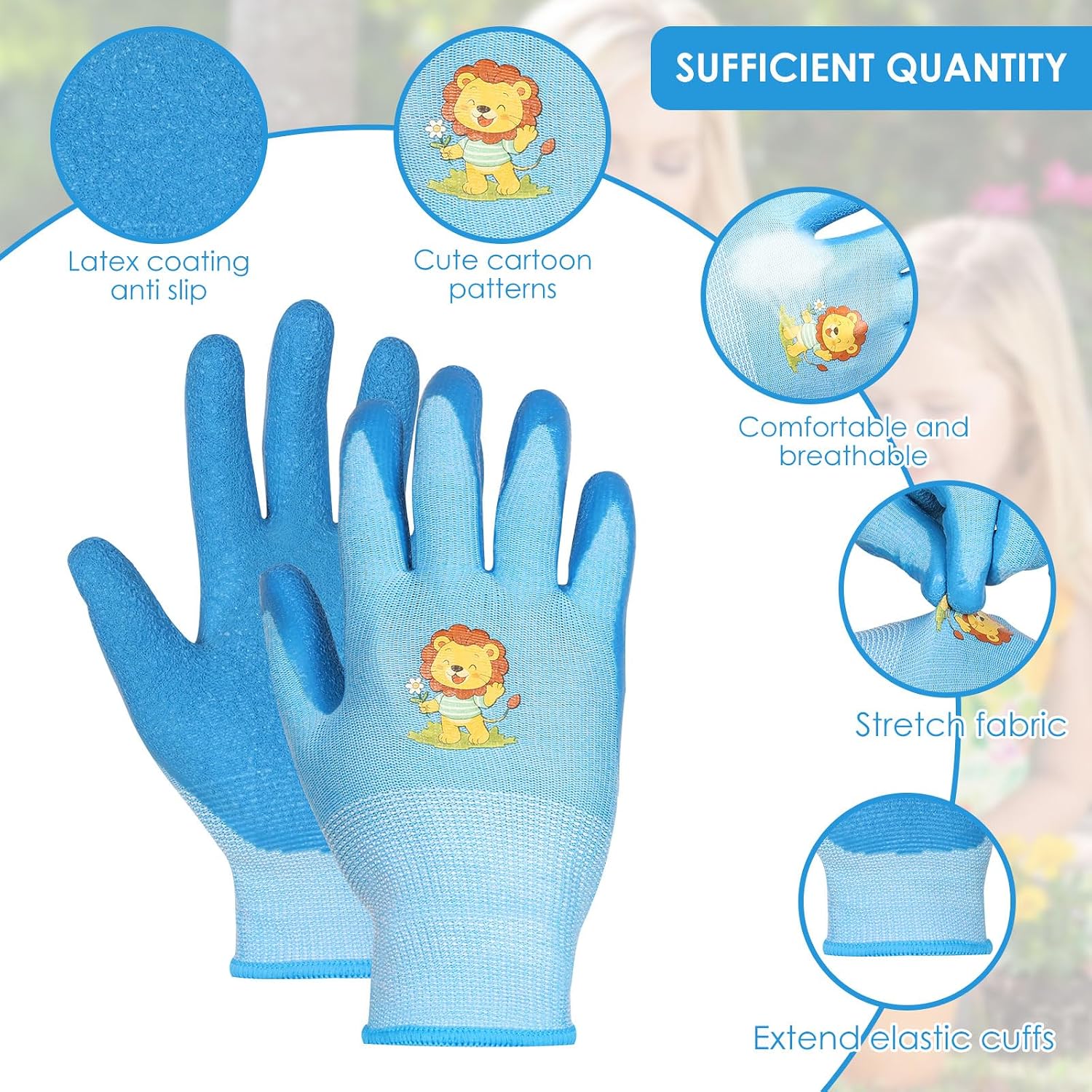 24 Pairs Kids Gardening Gloves For Age 9-13 Latex Coated Safety Work Gloves | Non Slip Children Yard Grippy Gloves for