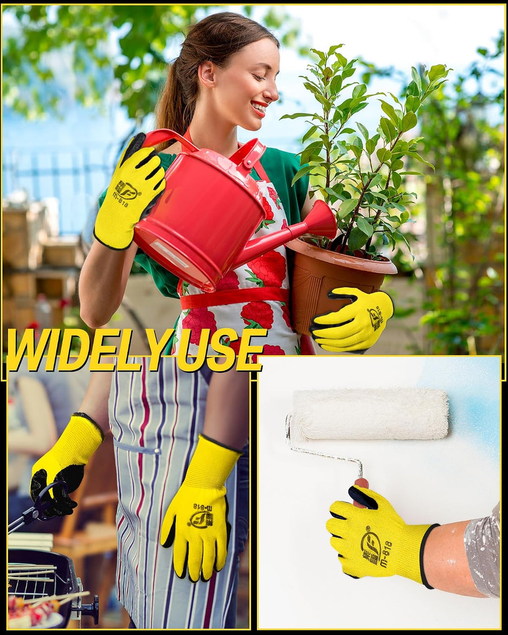Potchen 72 Pairs Work Gloves Bulk Pack for Men and Women