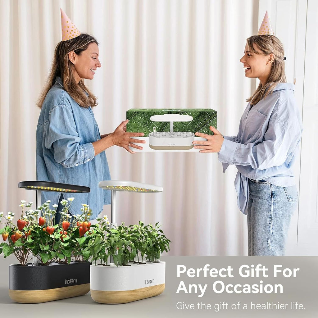 inbloom Hydroponics Growing System 12 Pods, Indoor Herb Garden with LEDs Full-Spectrum Plant Grow Light, Water Shortage