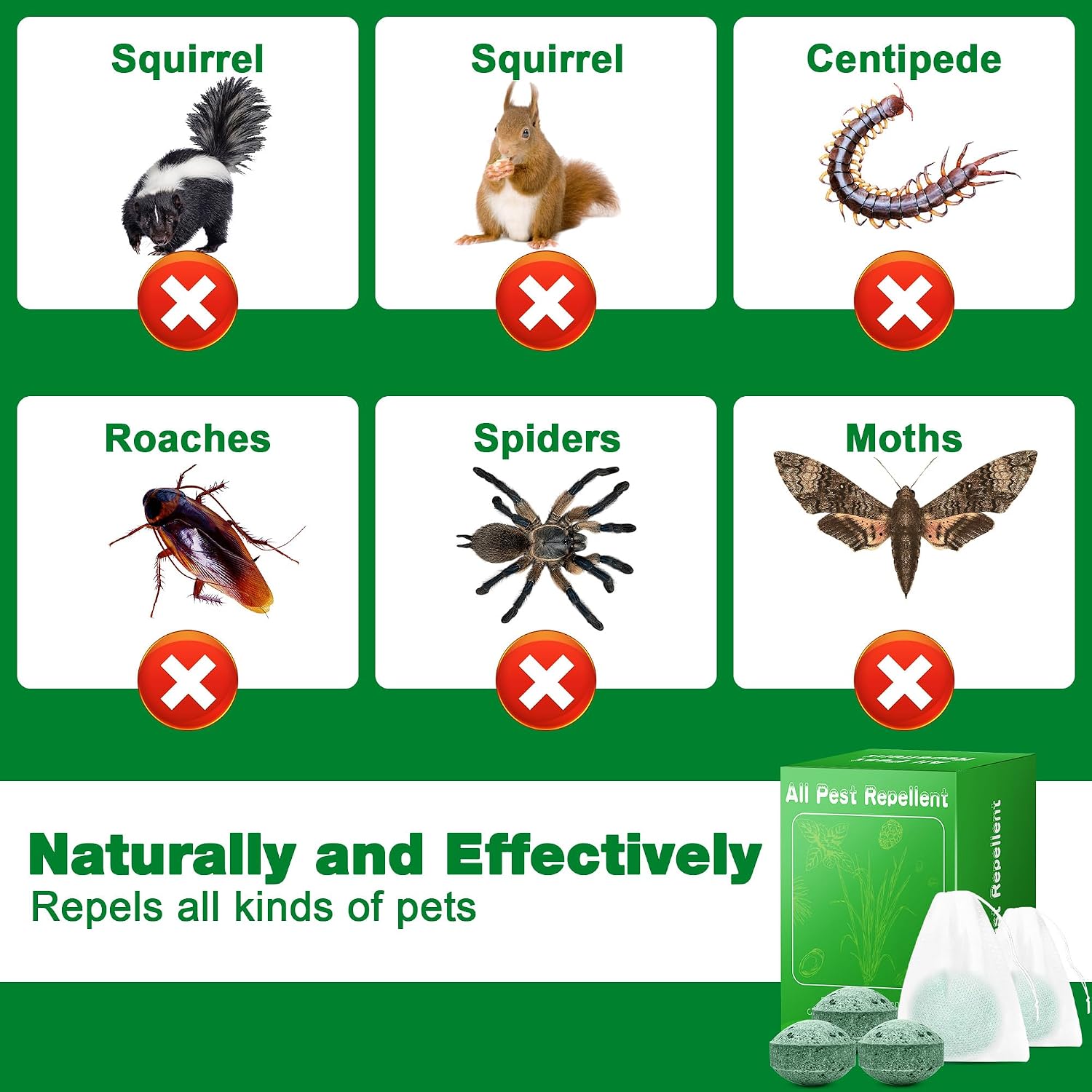 24 Pack Skunk Repellent - Raccoon Repellent Outdoor for Indoor Outdoor, Natural Peppermint Oil Safe for Pets & Kids