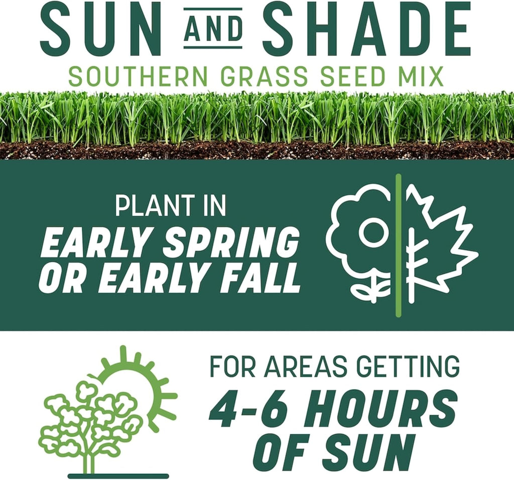 Pennington Smart Seed Sun & Shade Mix South, Tall Fescue Grass Seeds for Lawn, 4/7 lb
