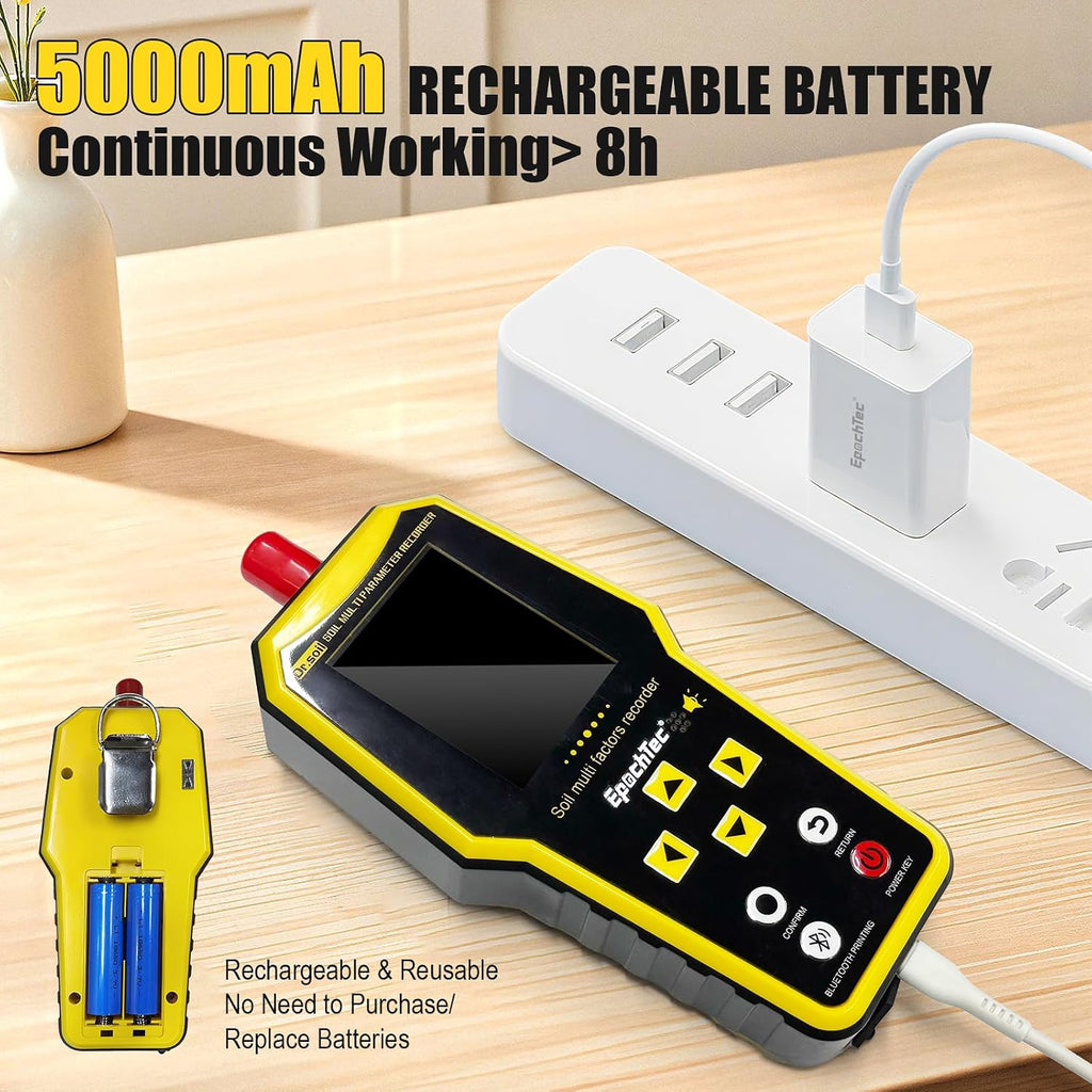 7 in 1 Soil Tester, Digital NPK Tester, Soil Test Kit ±1% High Precision | with Soil PH Meter/Moisture/Temperature/EC