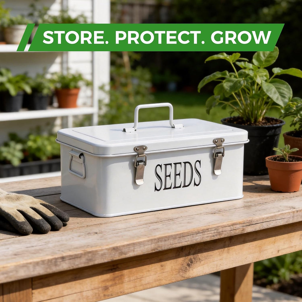 Premium Seed Organizer Box with Internal Compartments and Divider Tabs. (Black)