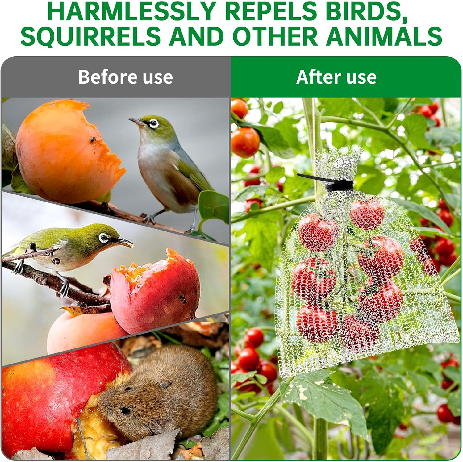 25Pcs 8 x 12 inch Fruit Protection Wire mesh Bags, 304 Stainless Steel Wire, Gophers Resistant Stainless Steel Mesh