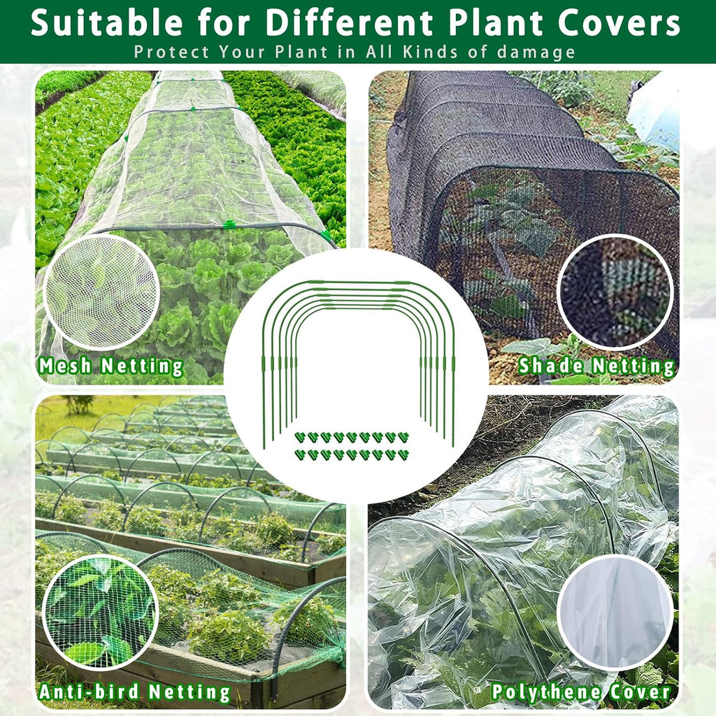 Garden Hoops for Raised beds, 10 Sets DIY Rust-Free Garden Tunnel 32.3"x 32.3" Greenhouse Hoops for Row Cover Garden