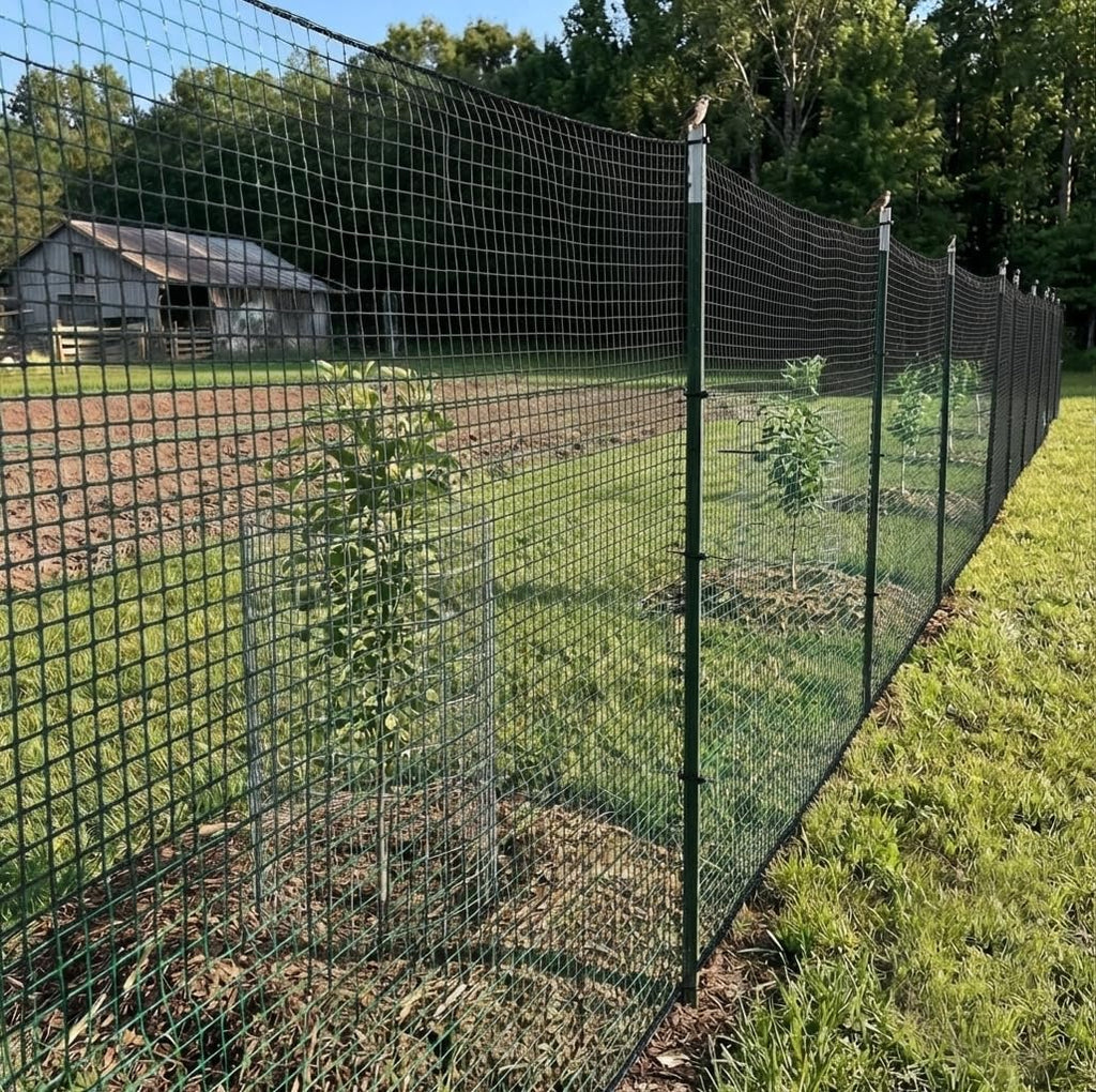 7x100ft Deer Fence Garden Netting 50GSM Square Mesh HDPE Black | Bird Netting And Fruit Tree Netting Shields