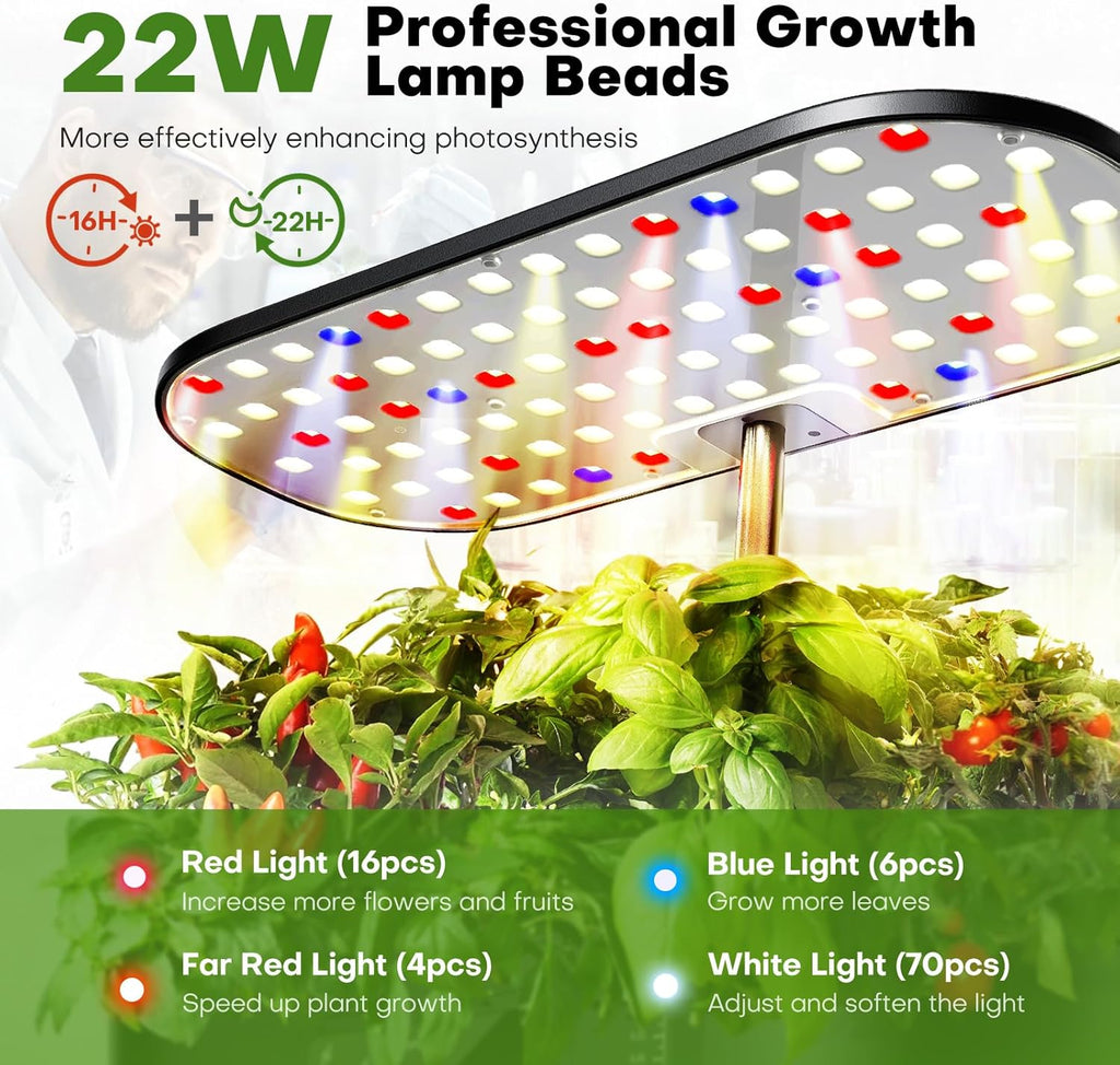 Hydroponics Growing System Kit: 12 Pods with LCD Control Panel | Indoor Herb Garden with Grow Light, Planting Height Up