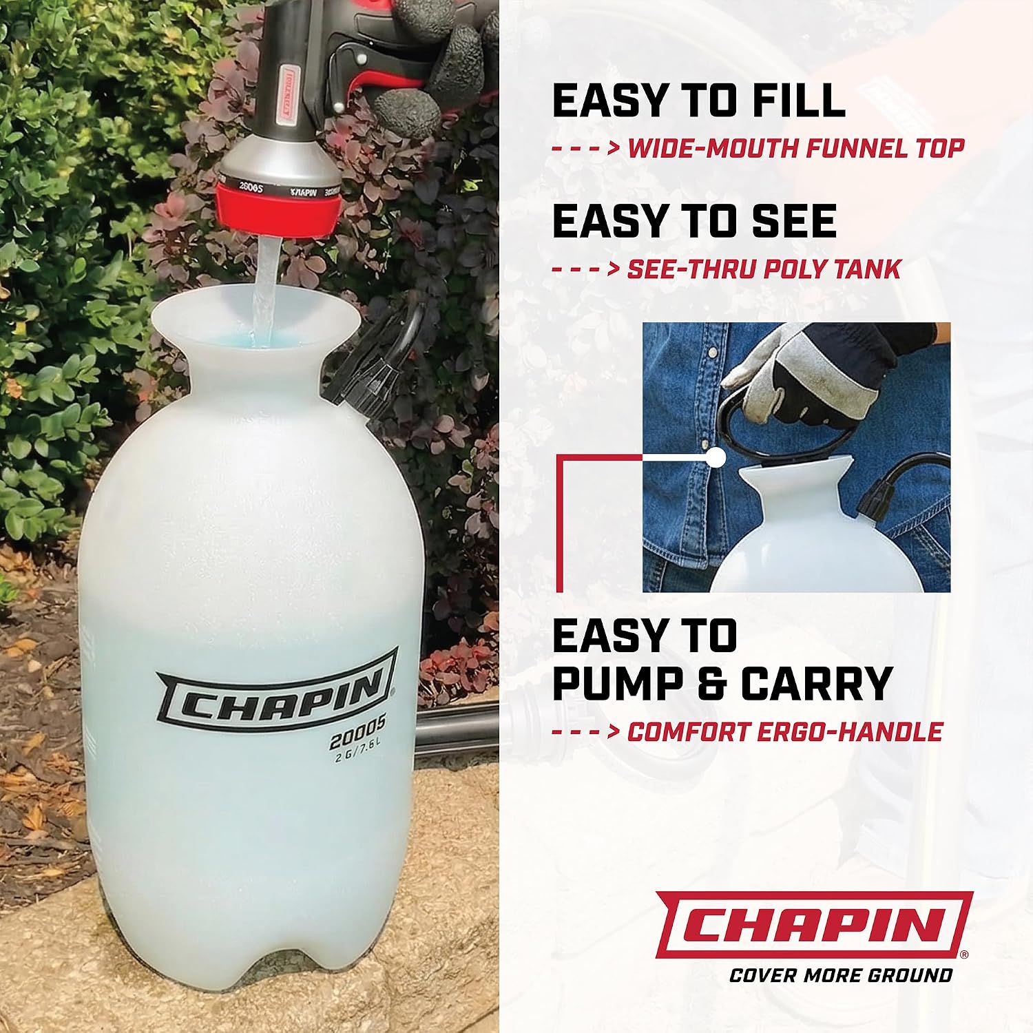 Chapin 1-Gallon Pump Sprayer, Easy Use for Home & Garden, 2pk | Durable lightweight tank; ideal for weed control, plant