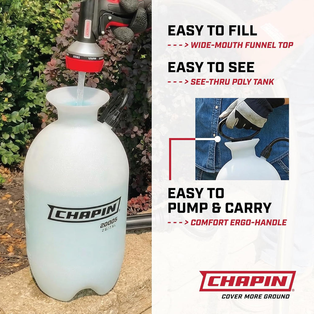 Chapin 2-Gallon Pump Sprayer, Reliable Spray for Daily Use, 2pk | Lightweight tank; for home and garden use, for weed