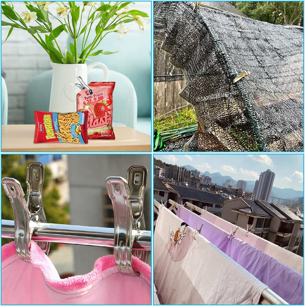 200PCS 2 Inch Garden Clips Heavy Duty Greenhouse Clips Stainless Steel Greenhouse Clamps for Netting with Strong Grip