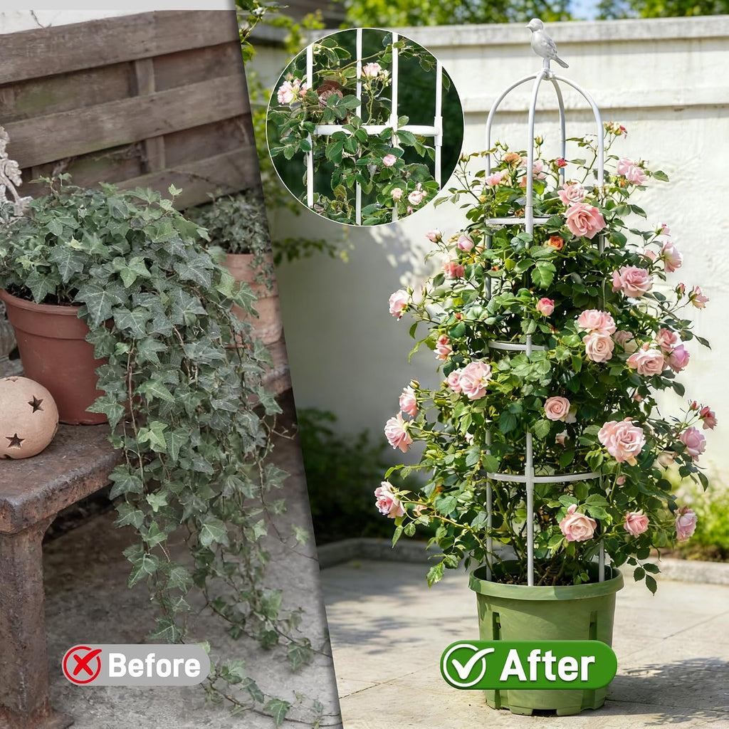2 Pack Trellis for Climbing Planting Outdoor, 6ft Plant Trellis-Rustproof Metal Pipe with Heavy Duty Plastic Coated