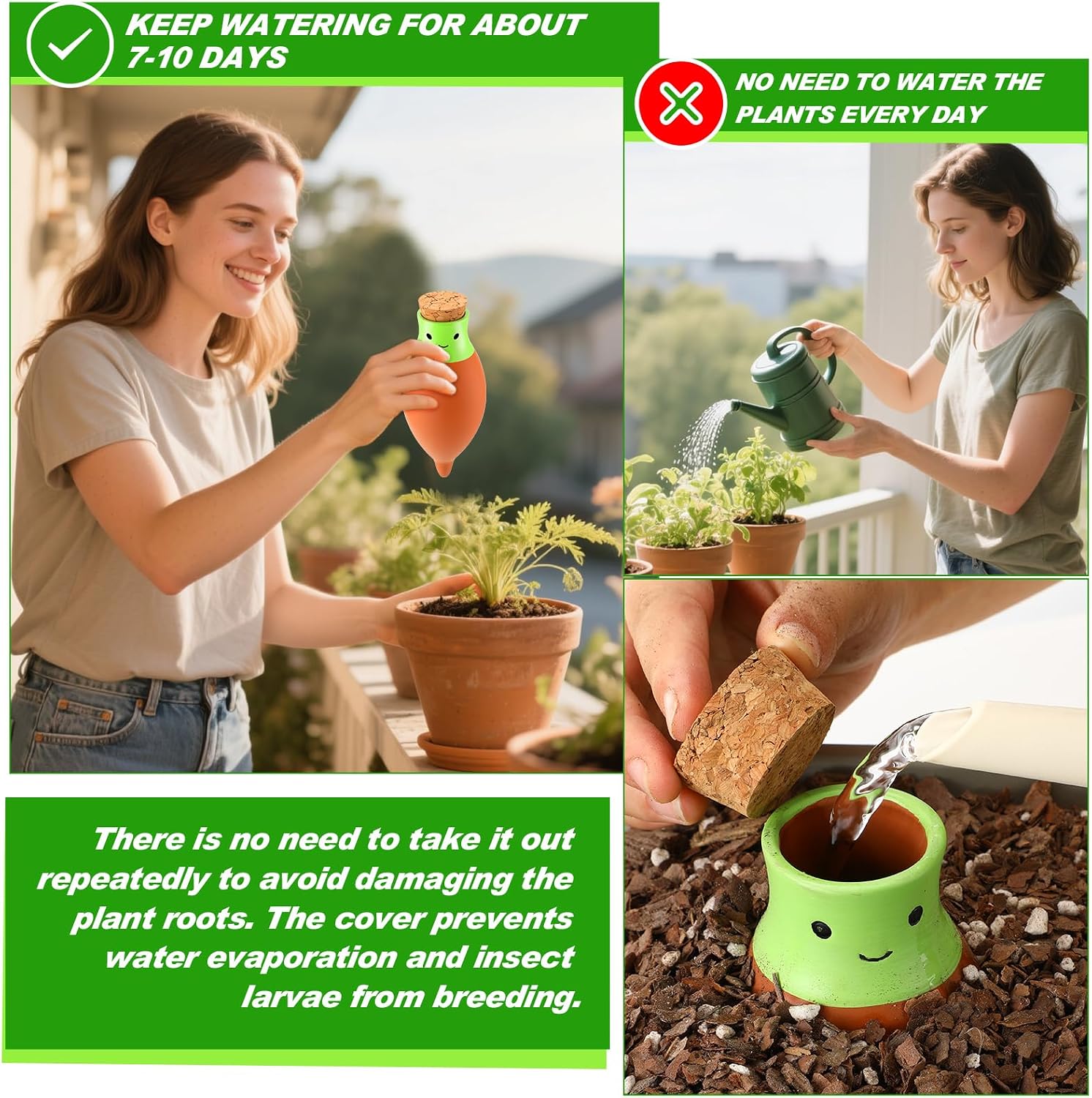 LemonRoad 6 Pcs Self Watering Terracotta Globes 11.5oz Large Ollas Plant Watering Globes Planter Insert Spike Pot Clay