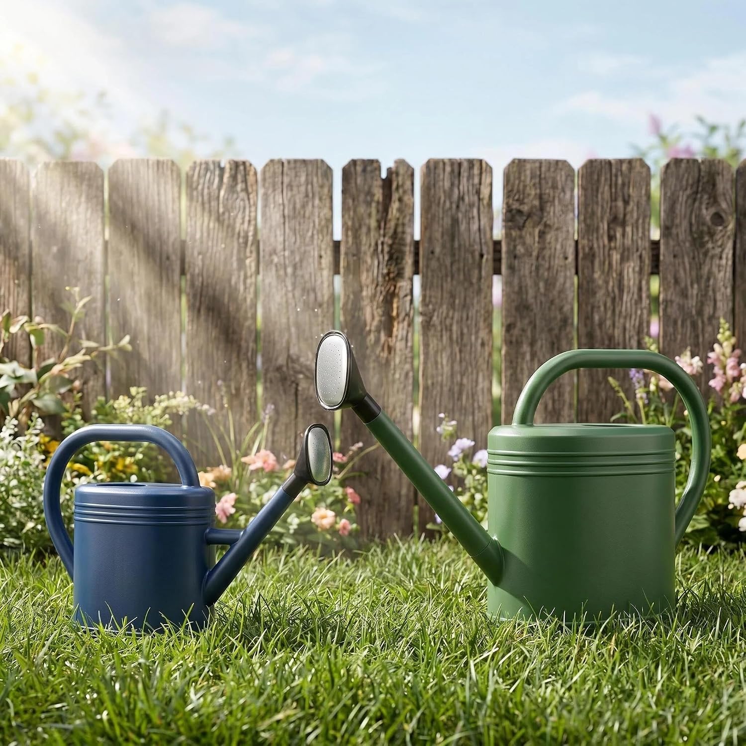 NERUB 2 Gallon Watering Can for Outdoor Plants, Large Garden Watering Can with Long Spout and Removable Stainless Steel