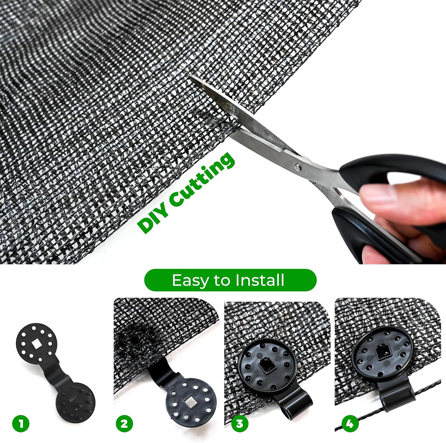 Shade Cloth Roll 6x100FT, 40% Shade Cloth Mesh for Garden | 40% Shade UV Resistant Shade Cloth Mesh Cover with Clips