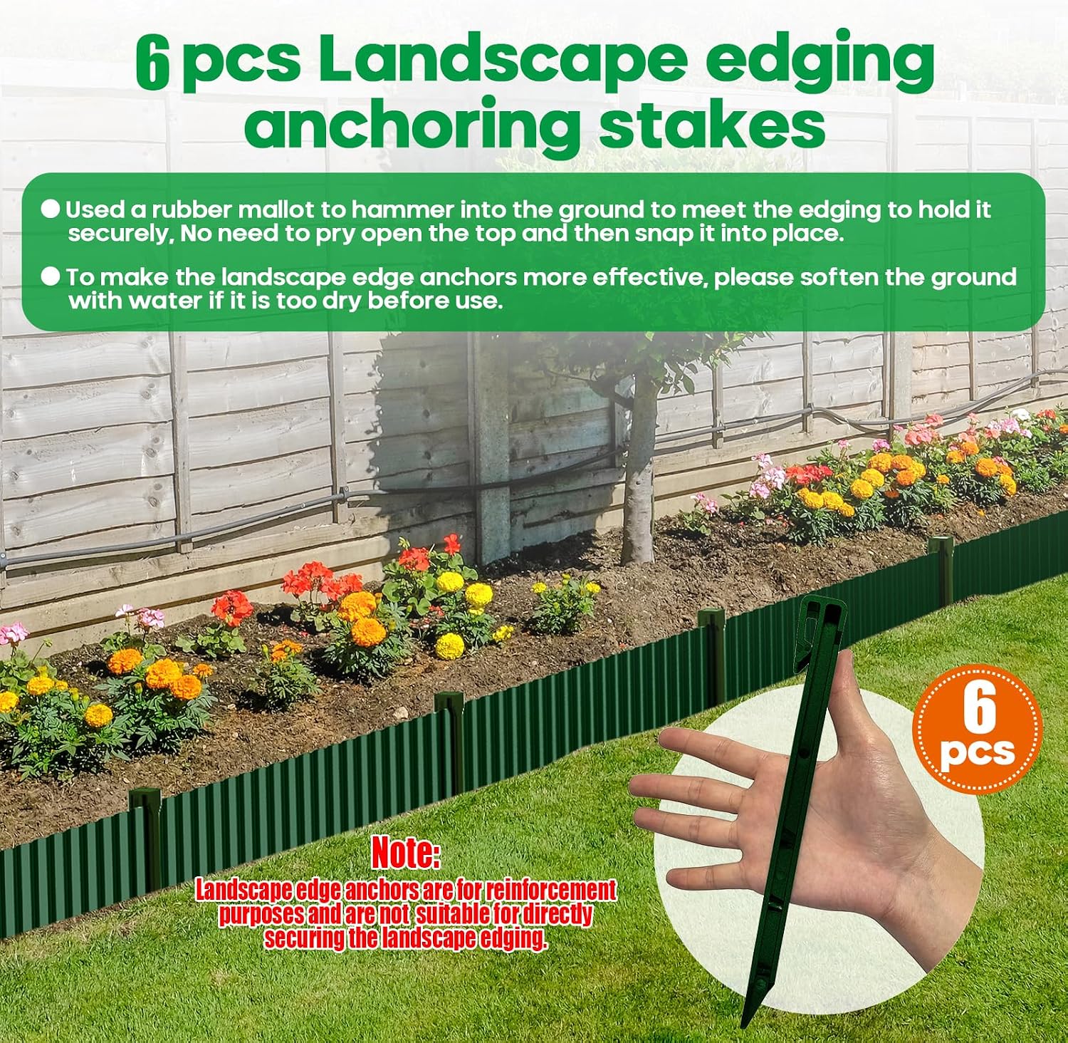 Corrugated Metal Garden Edging,Sturdy Tall Landscape Edging Borders with 6pcs Anchor Stakes, Perfect DIY for Flower