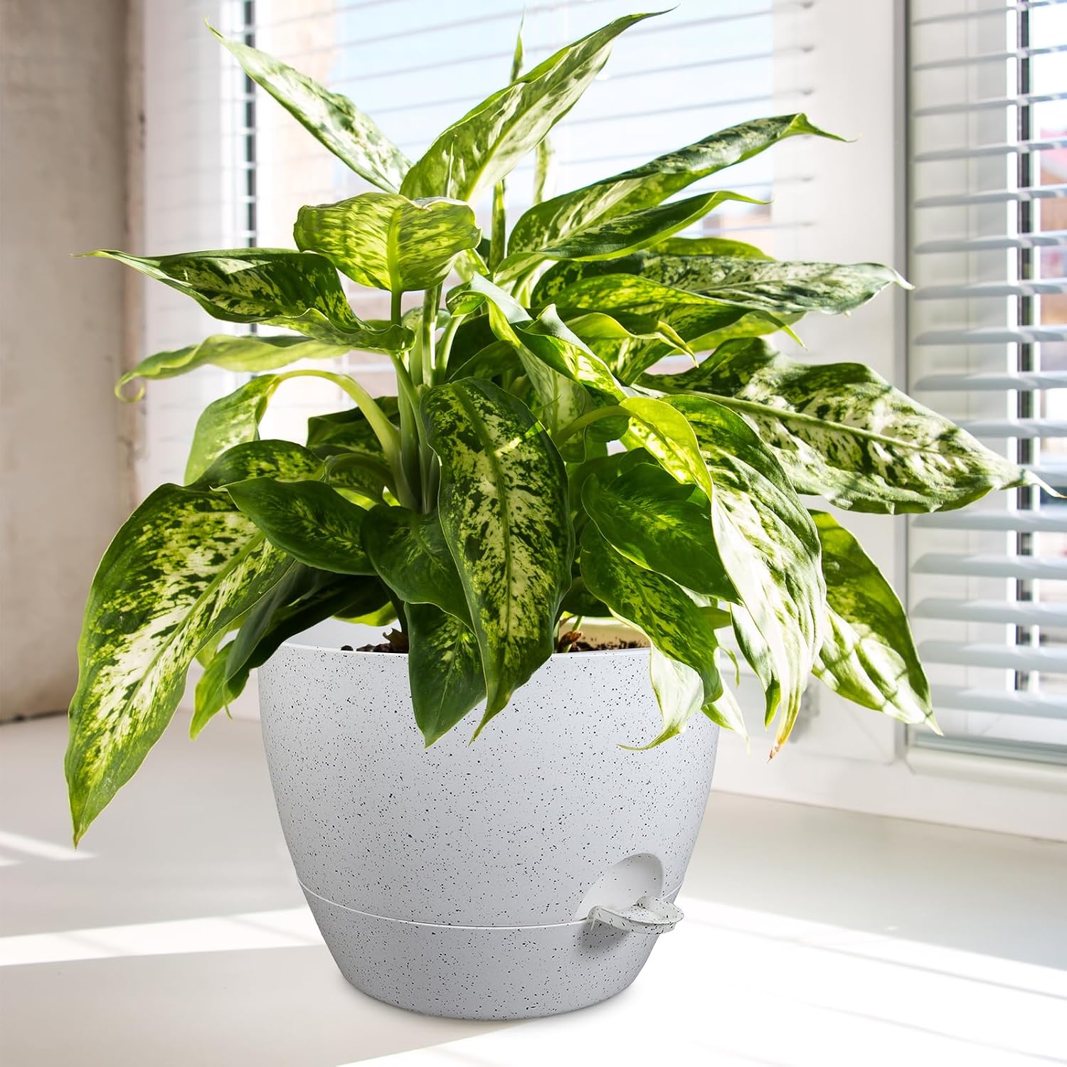 WSMKSZ 12/10/9 inch Large Self Watering Pots, Plant Pots with Mesh Drainage Holes for Indoor Outdoor Garden Plants