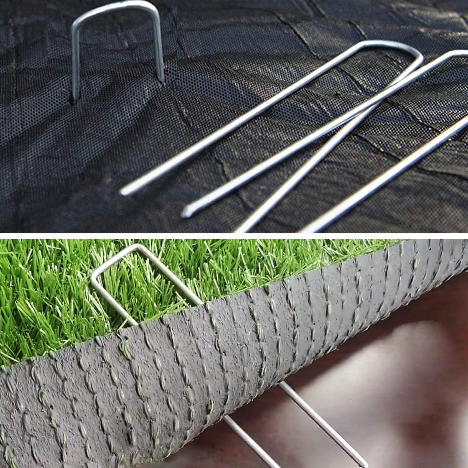 100 Pack 12 Inch Garden Stakes, Galvanized Landscape Staples for Weed Barrier Fabric, Heavy Duty Sod Pins Securing Pegs
