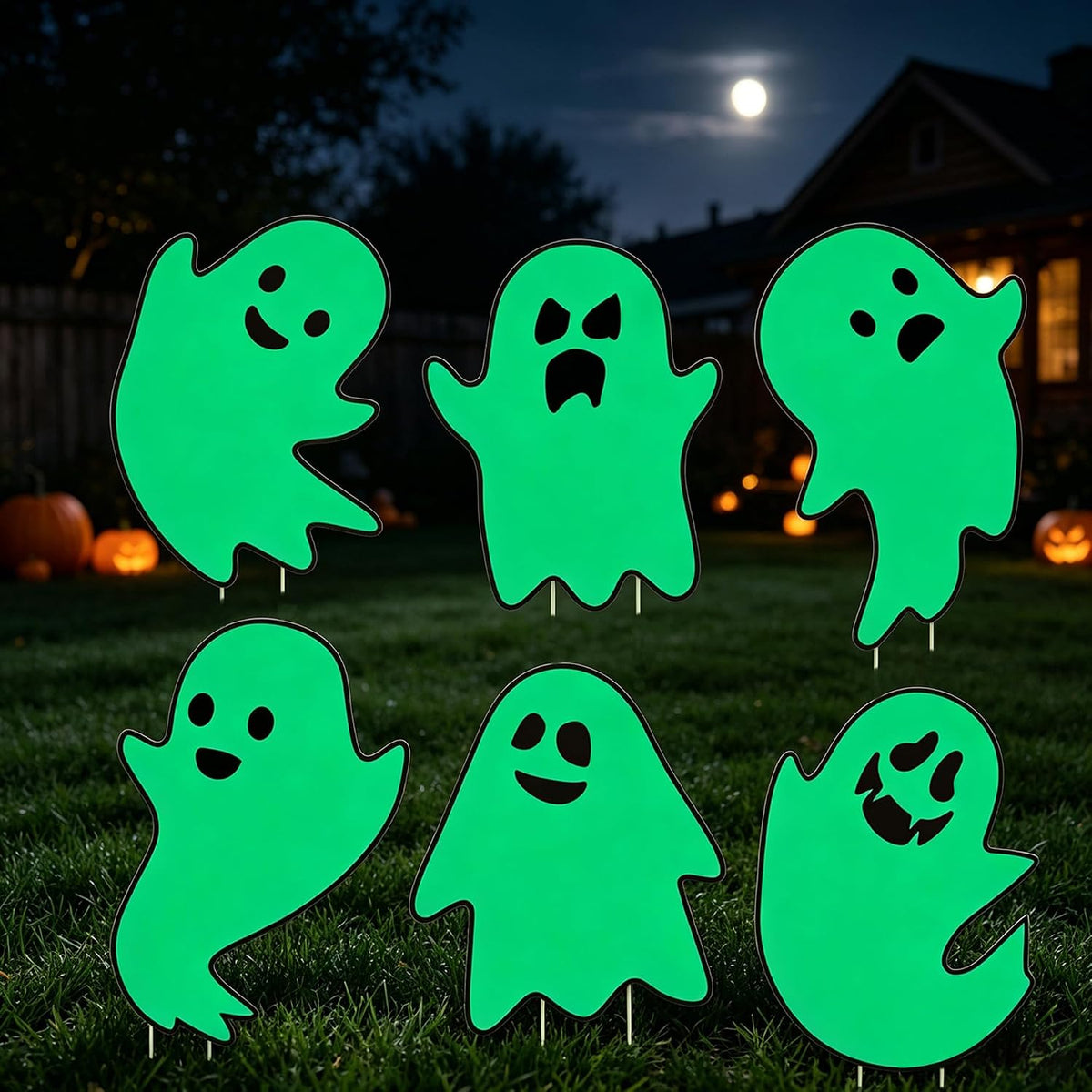 Newwiee 2 Pcs Scary Halloween Curtain Window Silhouette Cover Female Ghost