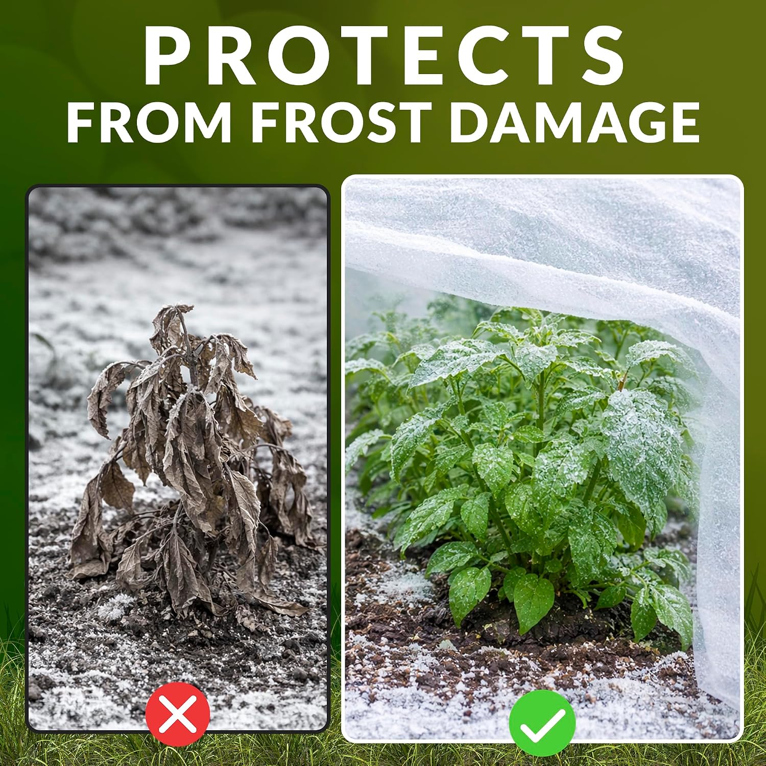 Plant Frost Blanket 10x30 ft, 50 GSM Garden Row Cover Fabric for Freeze Protection, Reusable Winter Plant Cover for